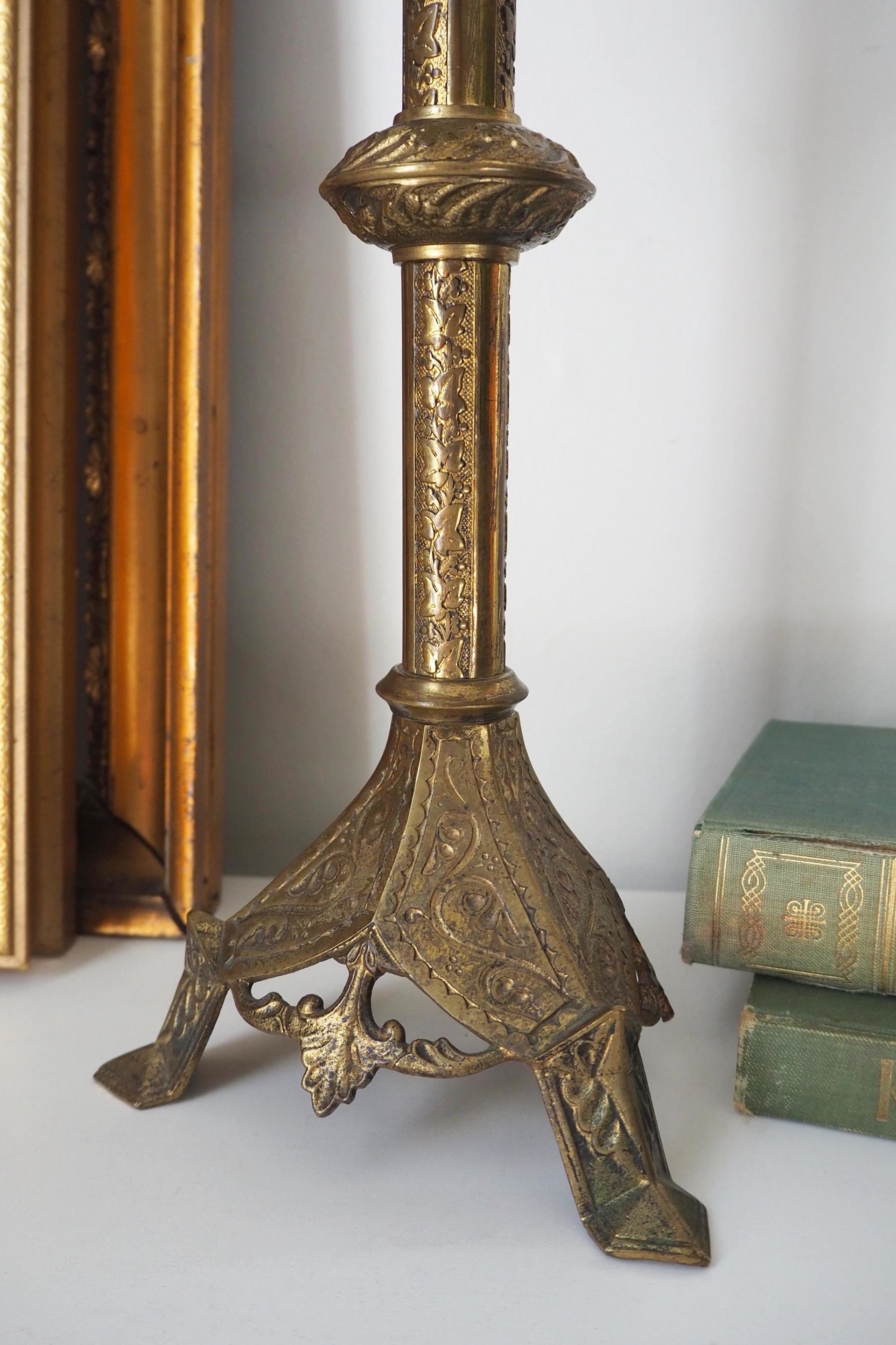 Vintage pricket candle holder | Vintage pricket candle | Tall gold plated pricket candle holder | Pricket candle holder
