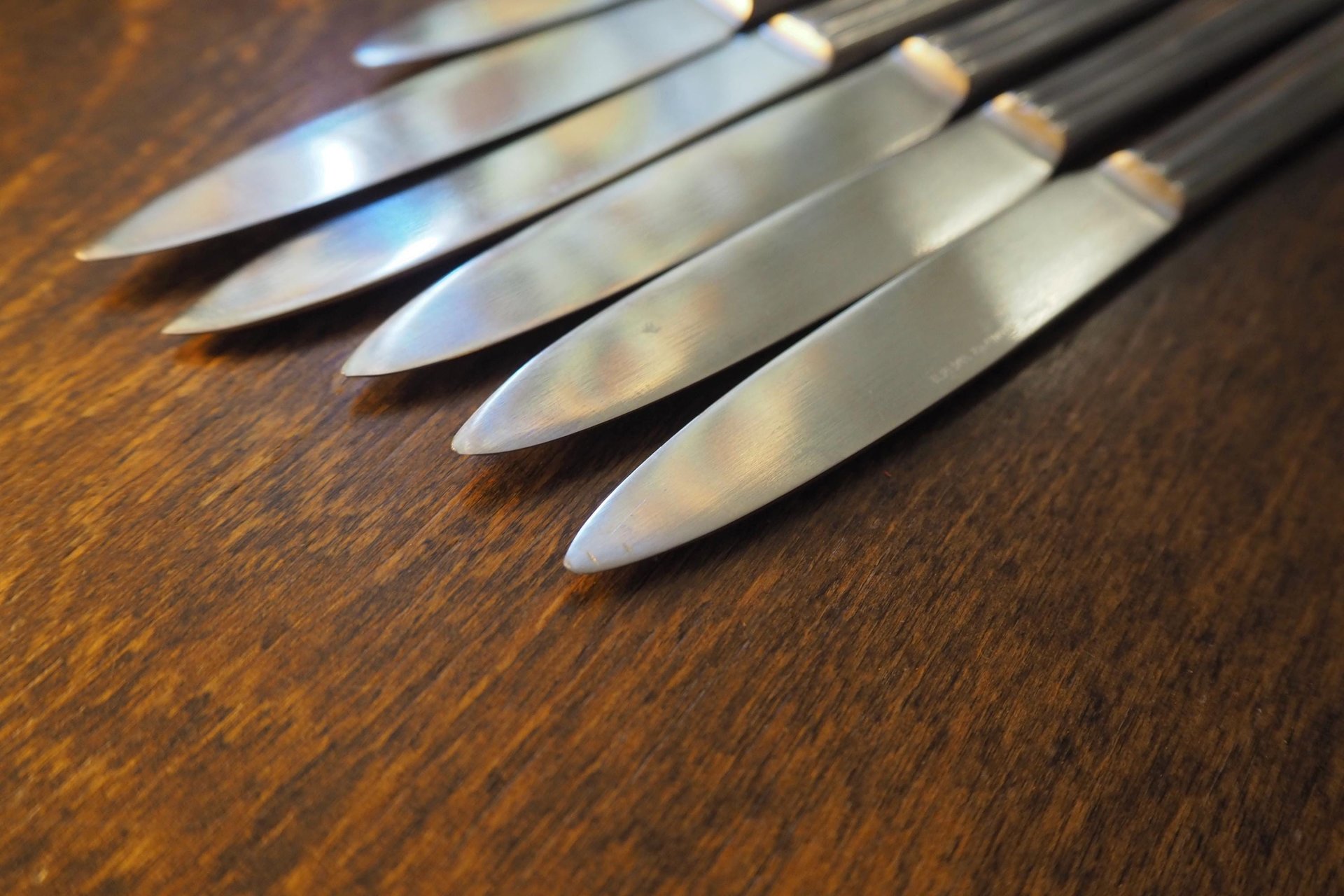 Set of six vintage fruit knives | Gense fruit knives | Midcentury fruit knives | Stainless steel fruit knives | Made in Sweden