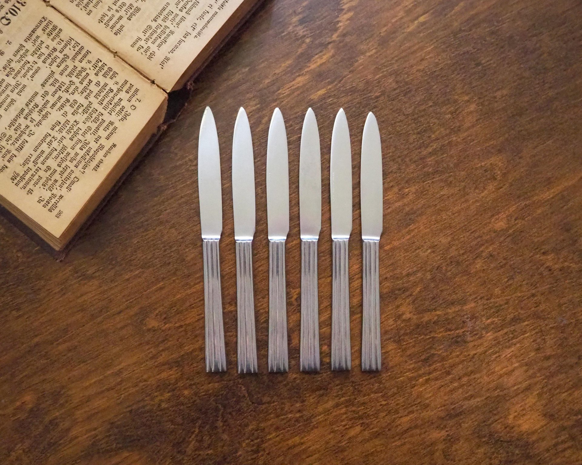 Set of six vintage fruit knives | Gense fruit knives | Midcentury fruit knives | Stainless steel fruit knives | Made in Sweden