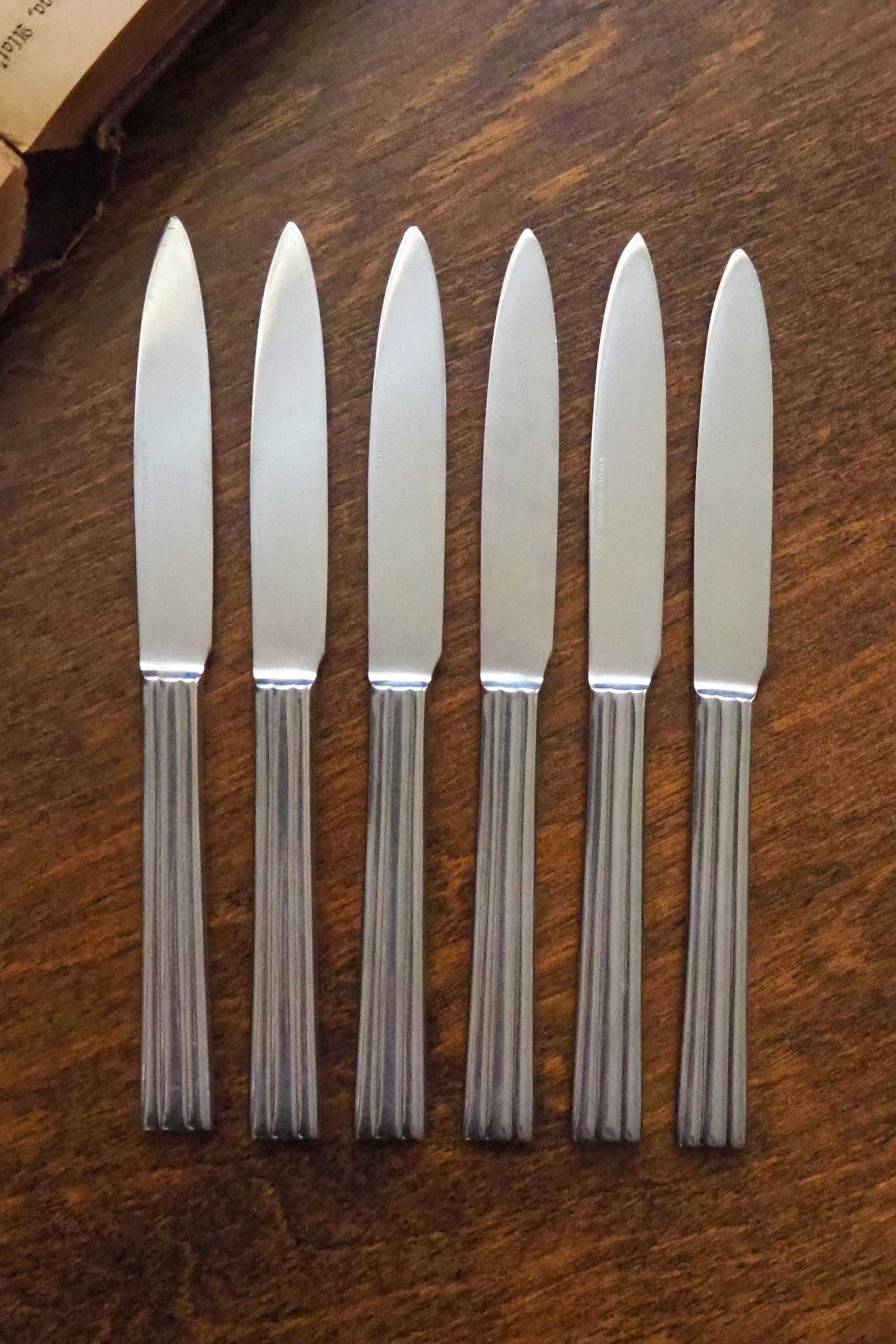 Set of six vintage fruit knives | Gense fruit knives | Midcentury fruit knives | Stainless steel fruit knives | Made in Sweden