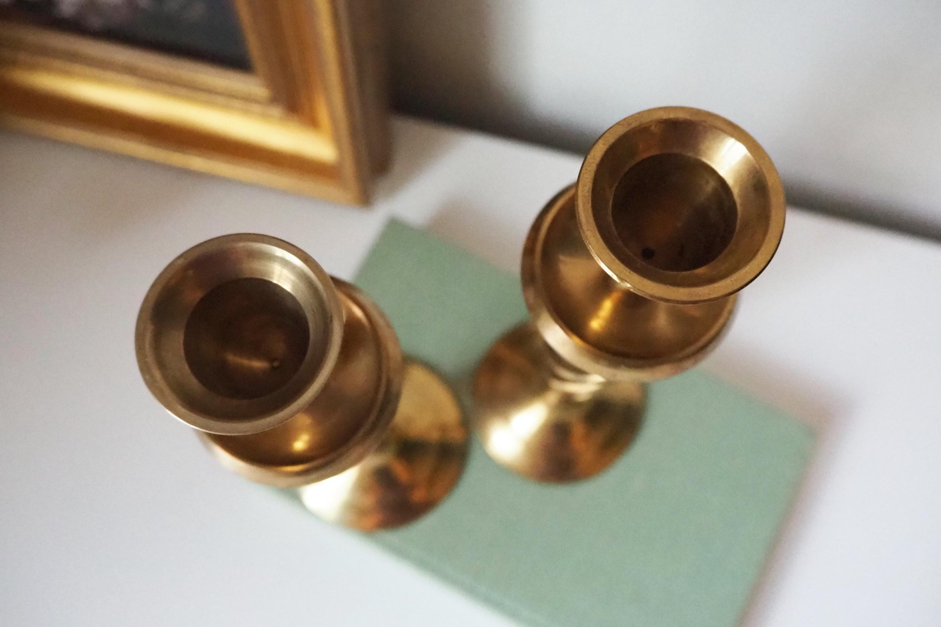 Set of two vintage candlestick holders | Brass candlestick holders | Barley twist brass candlestick holders | Twisted candlestick holders