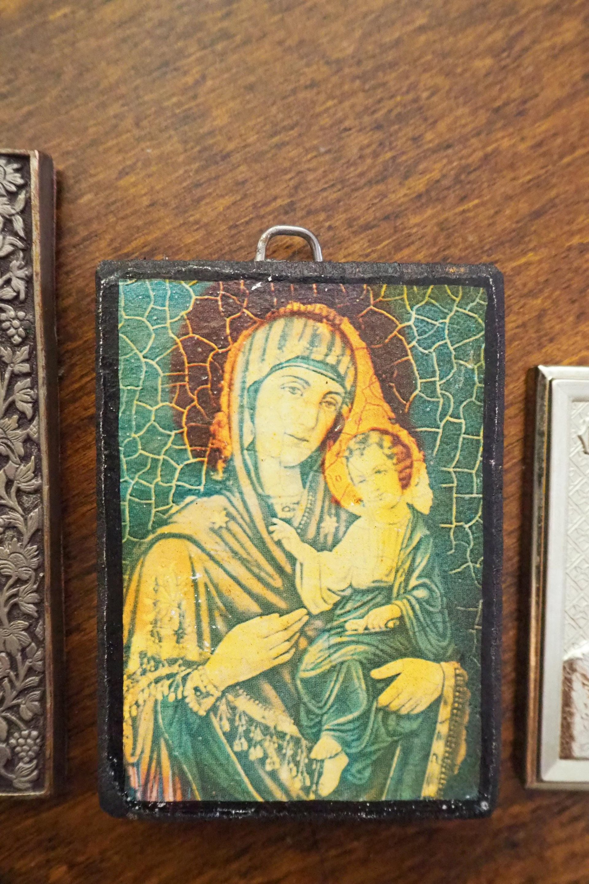 Vintage Orthodox icons | Set of four small vintage Orthodox icons | Wooden religious icons | Vintage wooden icons | Small vintage icons