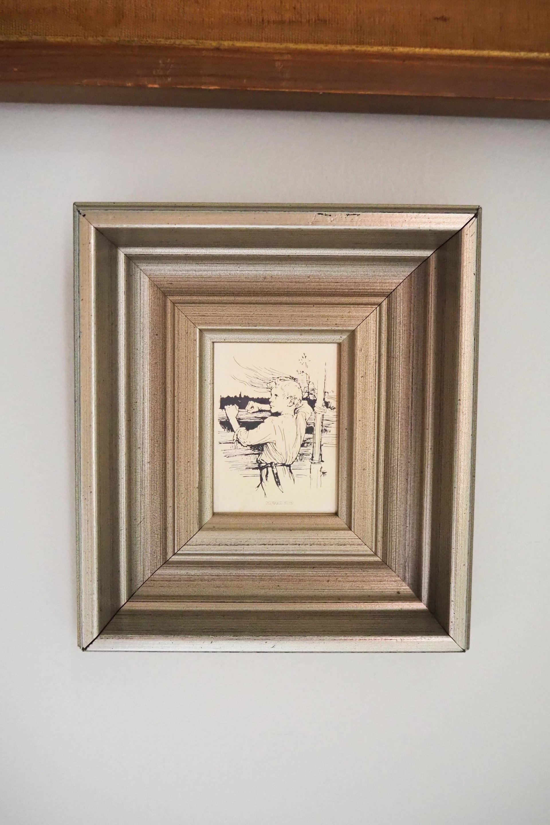 Vintage framed silver etching | Albert Edelfelt | Finnish art | Albert Edelfelt illustration | Etched silver art print | Made in Finland