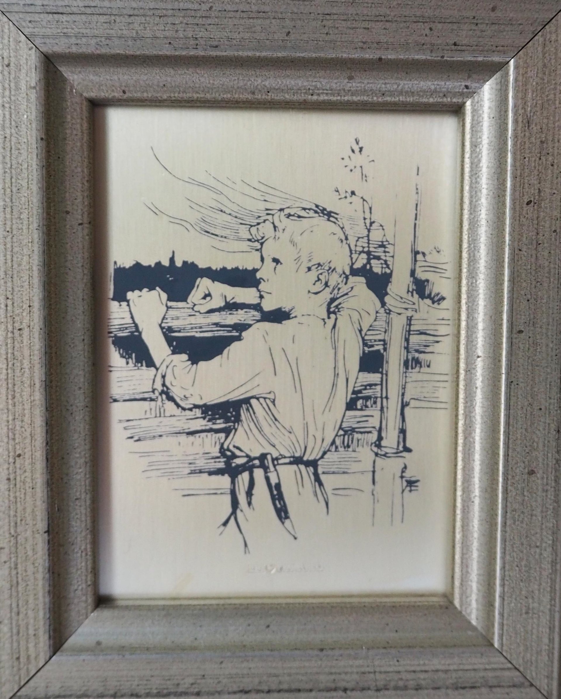 Vintage framed silver etching | Albert Edelfelt | Finnish art | Albert Edelfelt illustration | Etched silver art print | Made in Finland