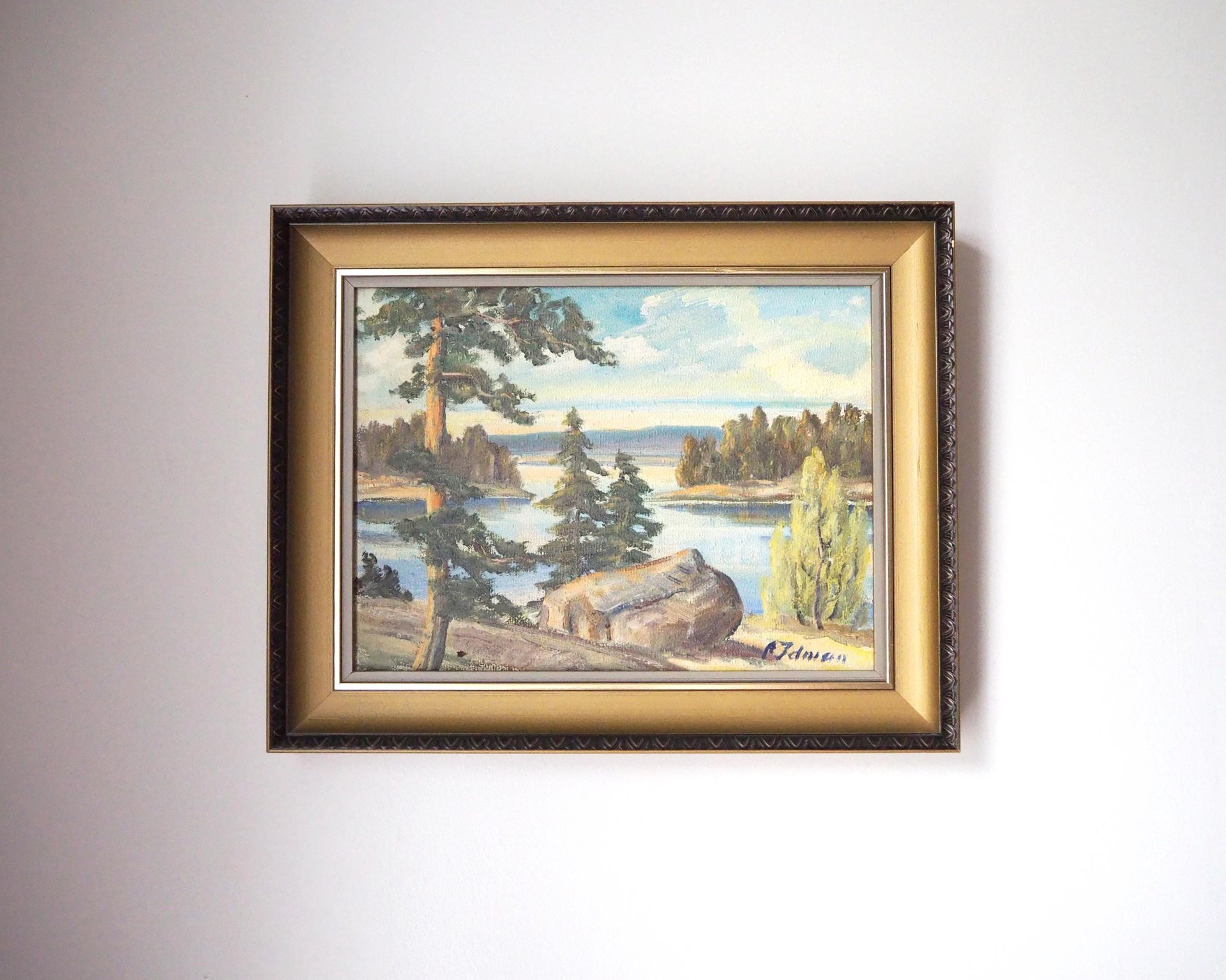 Vintage painting | Vintage landscape oil painting | Finnish scenery wall art | Framed vintage art | Framed wall art | Vintage wall art