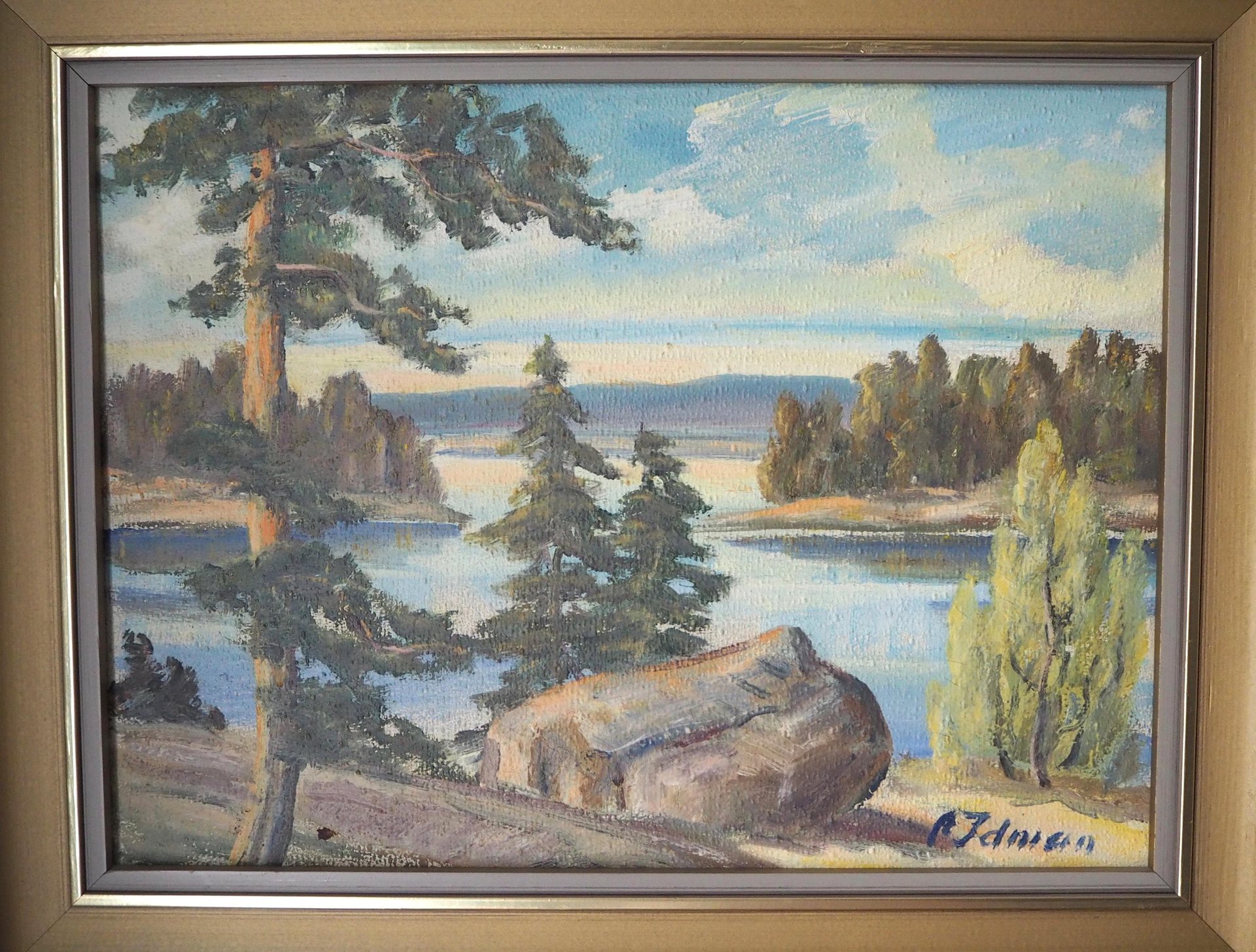 Vintage painting | Vintage landscape oil painting | Finnish scenery wall art | Framed vintage art | Framed wall art | Vintage wall art