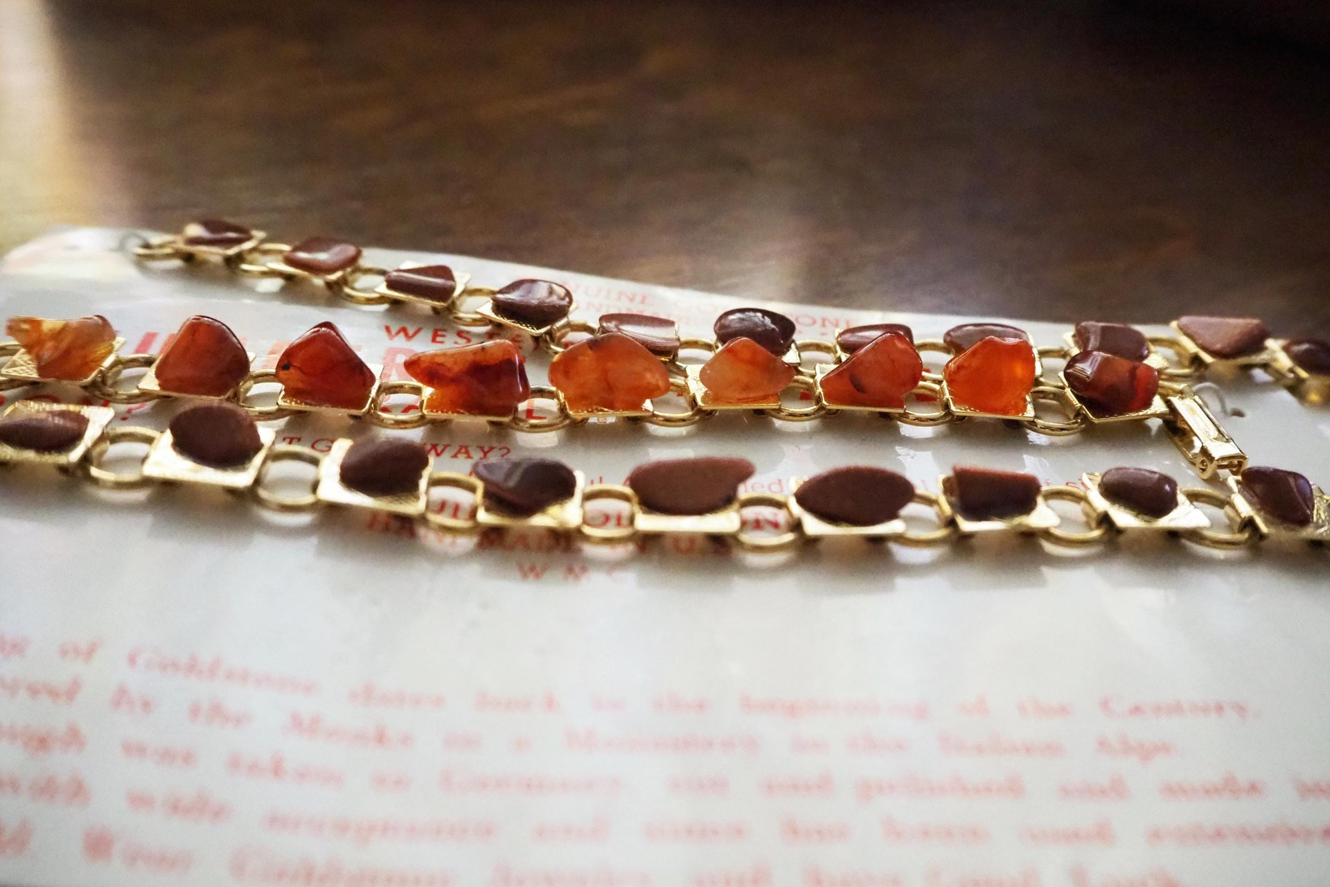 Set of three vintage bracelets | Agate and goldstone bracelets | Thunderegg agate bracelet | Genuine Goldstone bracelets | Handmade in USA