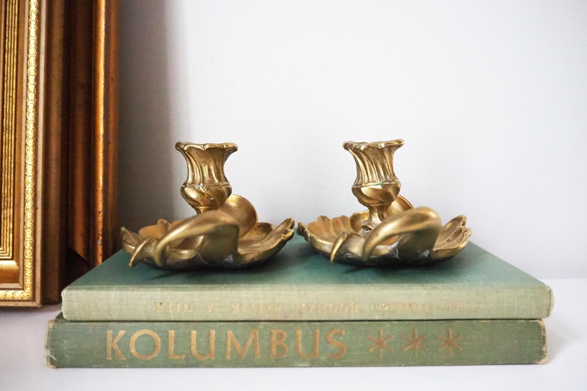 Set of two vintage chamber candlestick holders | Chamber candlestick holders | Antique bronze candleholders | Antique chamber candle holders