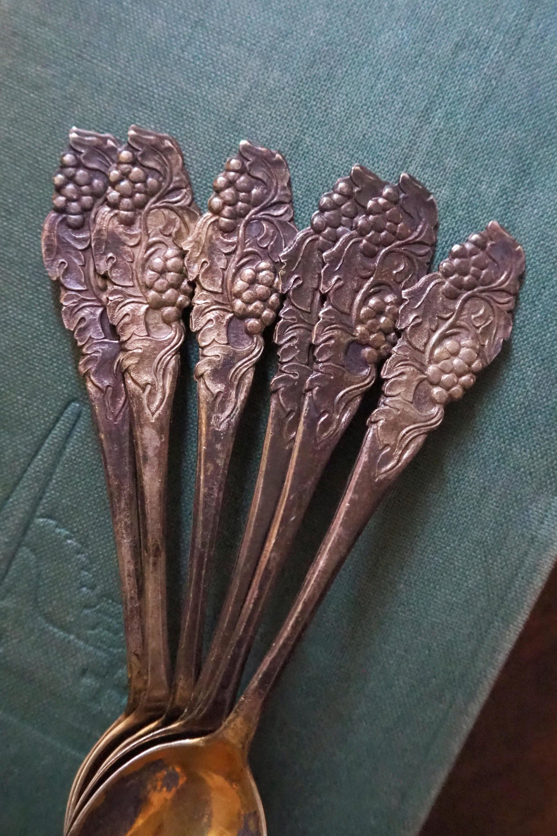 Set of six vintage teaspoons | Vintage silver plated teaspoons | Small vintage teaspoons | Vintage alpacca teaspoons