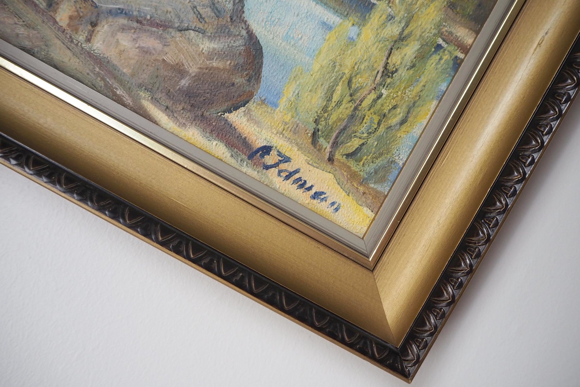 Vintage painting | Vintage landscape oil painting | Finnish scenery wall art | Framed vintage art | Framed wall art | Vintage wall art
