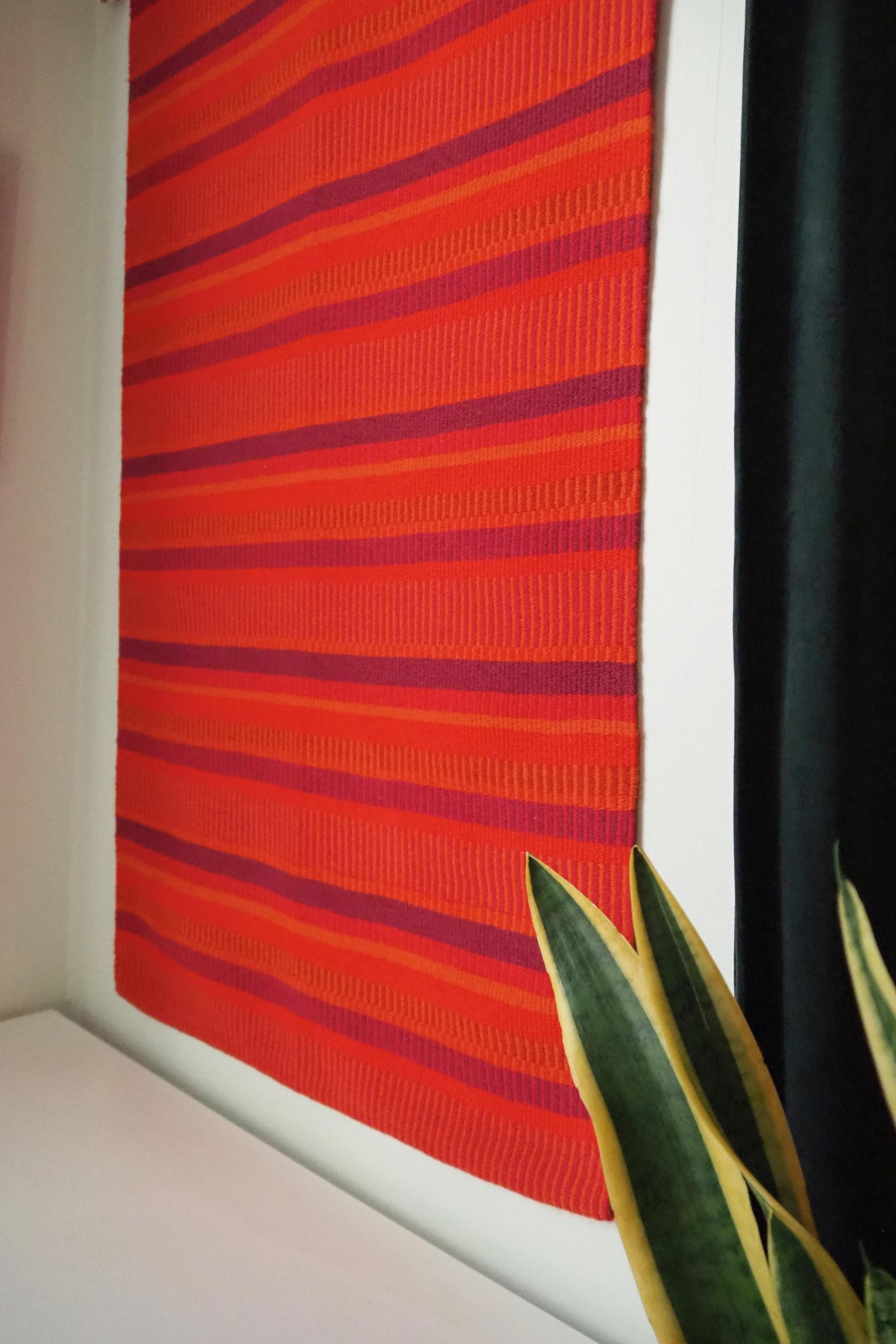 Vintage wall hanging | Large wall hanging | Scandinavian woven textile | Red wall hanging | Scandinavian wall hanging | Vintage wall rug