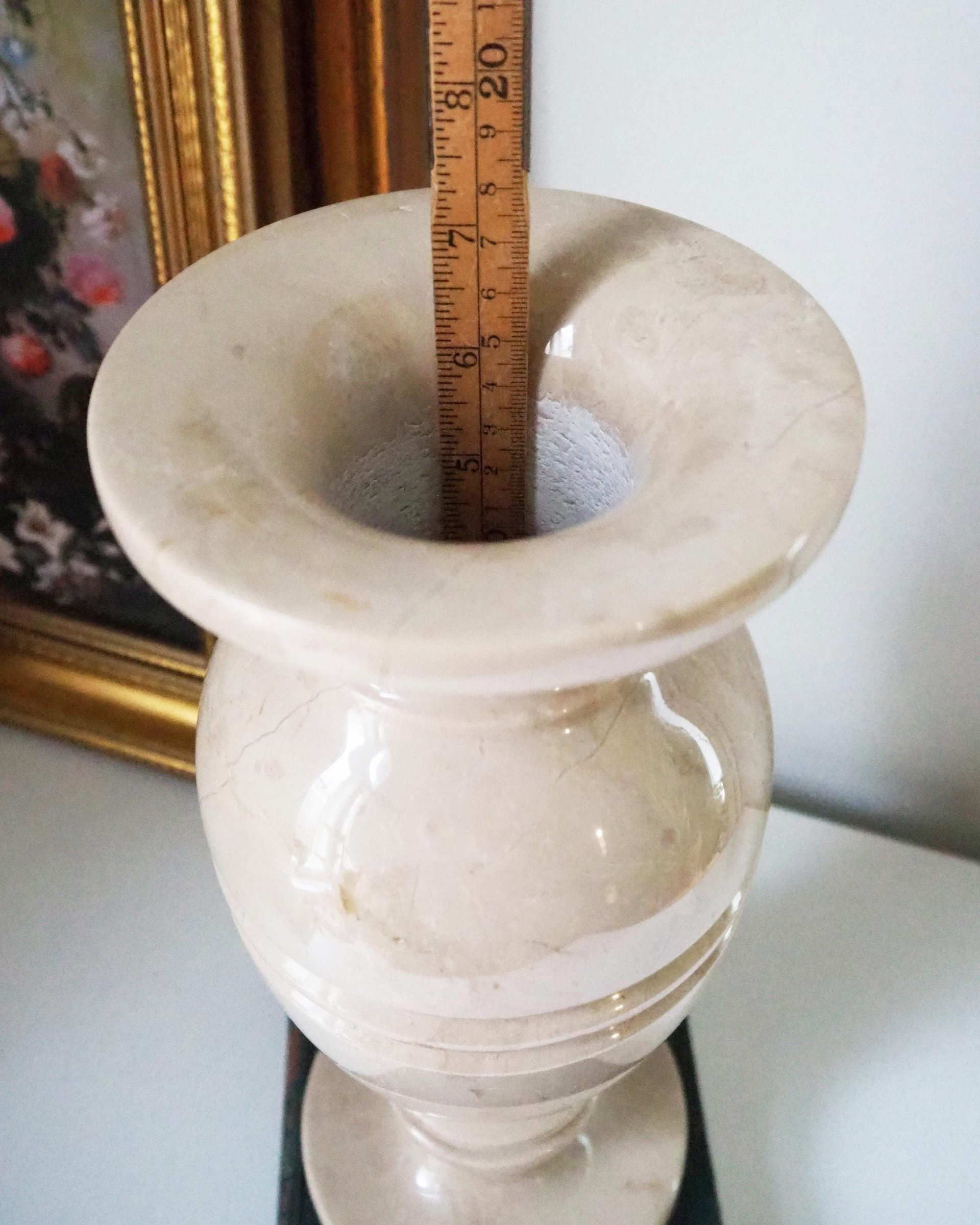 Vintage vase | Large marble vase | Vintage marble vase | Beige marble vase | Vintage vases | Vintage marble home decor