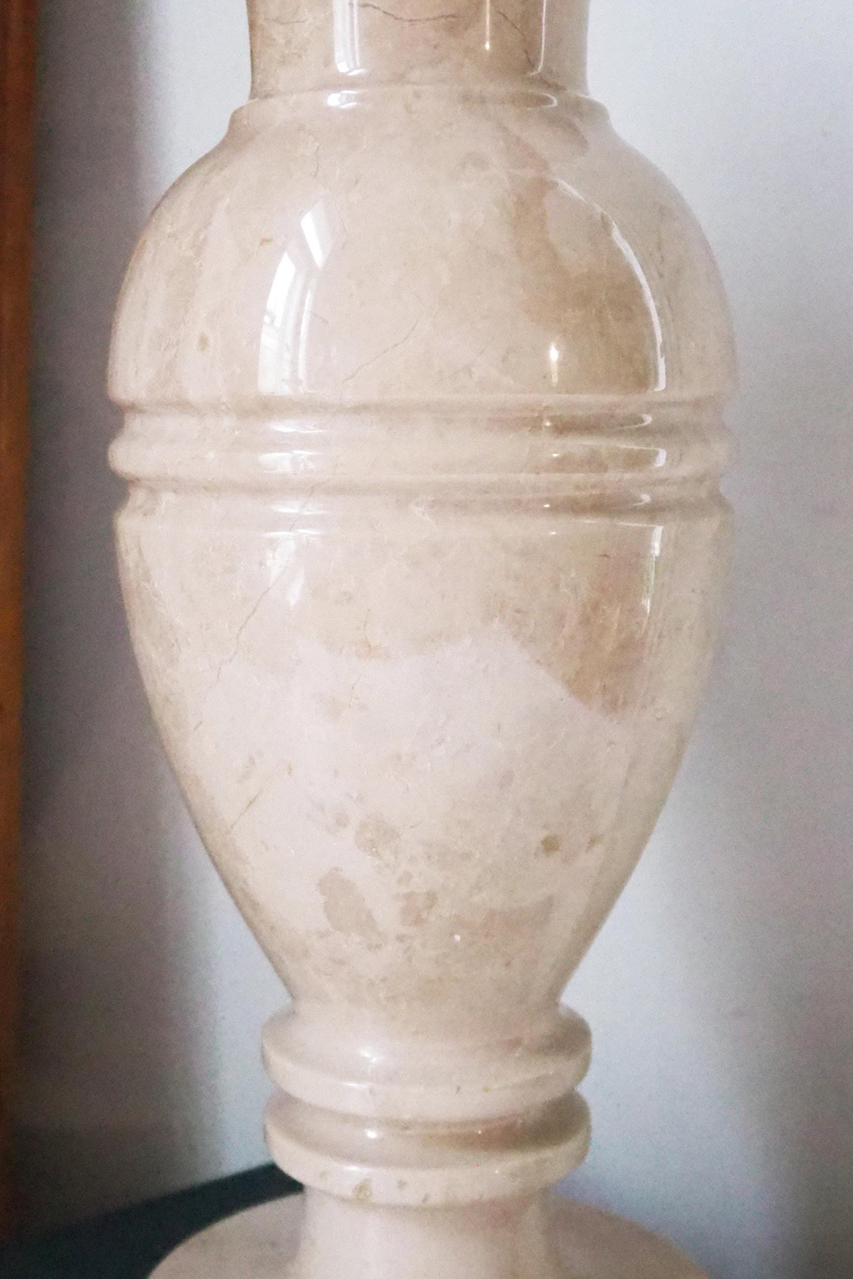 Vintage vase | Large marble vase | Vintage marble vase | Beige marble vase | Vintage vases | Vintage marble home decor