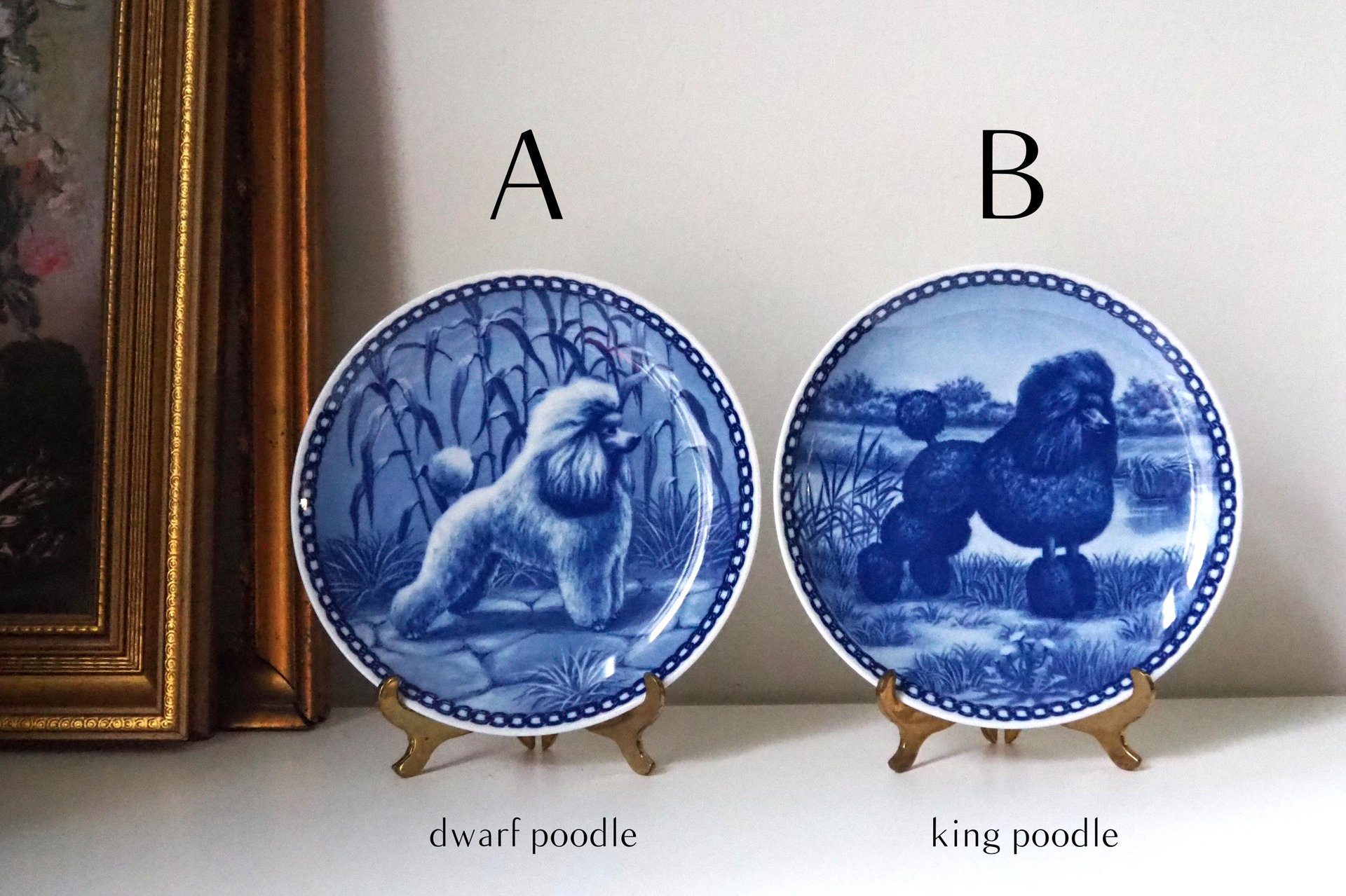 Vintage Tove Svendsen plates | Vintage poodle wall plates | Original Hundeplatte | Vintage decorative dog plates | Made in Denmark