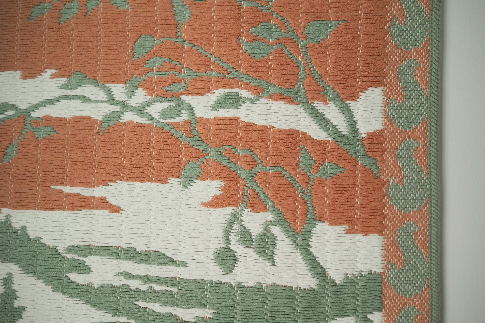 Vintage wall hanging | Large wall hanging | Vintage pink and mint green wall hanging | Scandinavian woven textile | Made in Finland