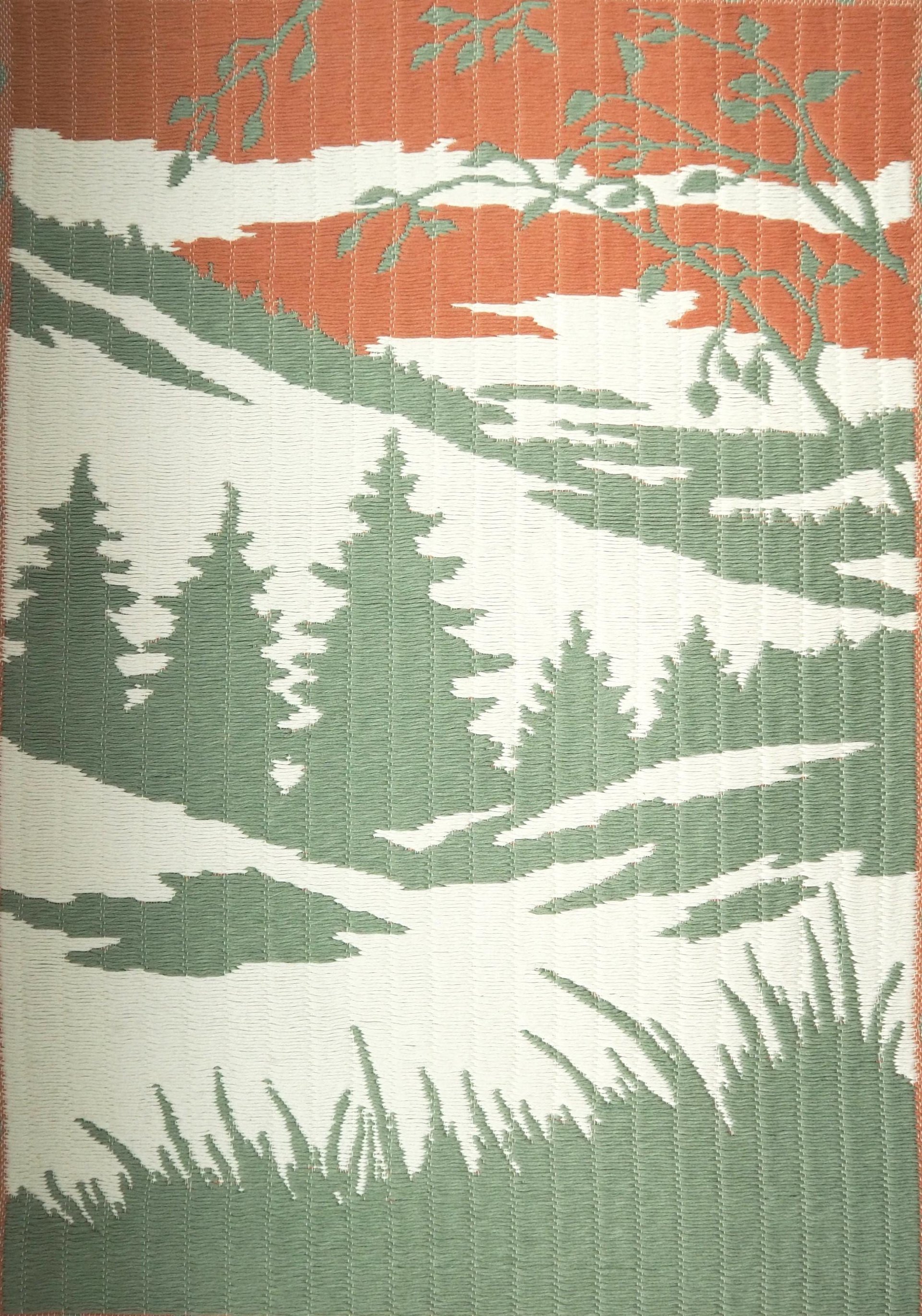 Vintage wall hanging | Large wall hanging | Vintage pink and mint green wall hanging | Scandinavian woven textile | Made in Finland