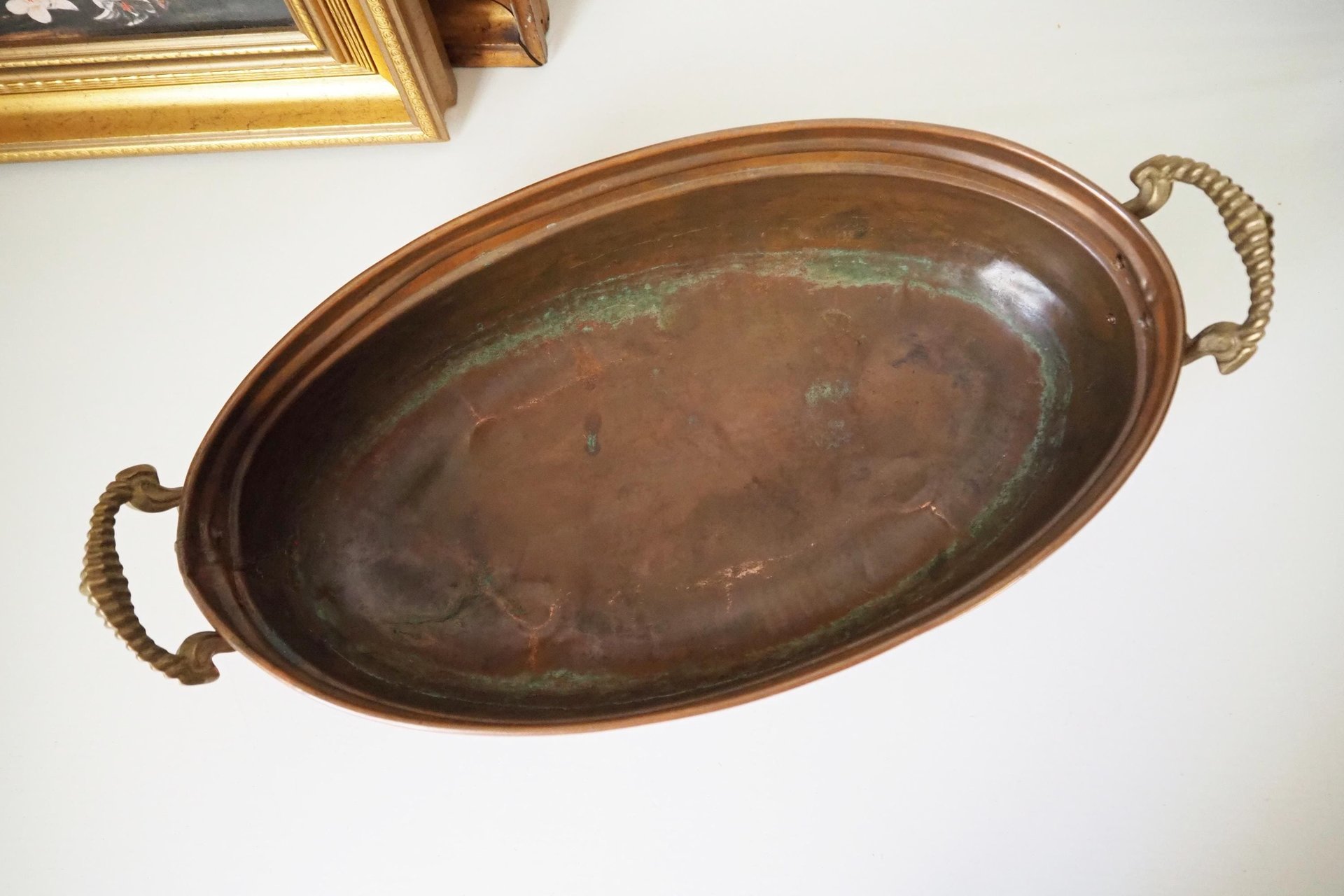 Vintage copper planter | Large copper planter | Oval copper planter | Vintage copper pot | Lion handle copper planter