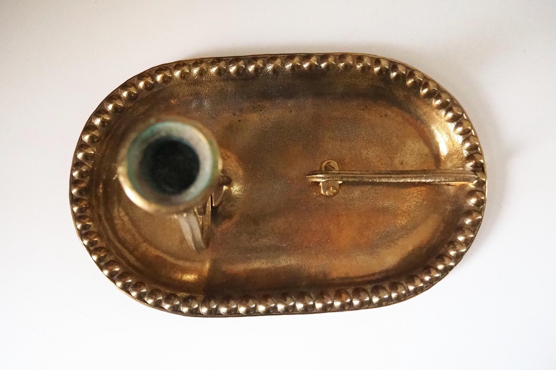 Vintage gimbal candlestick holder | Gimbal brass candlestick holder | Antique brass candle holder | Vintage ship candlestick holder