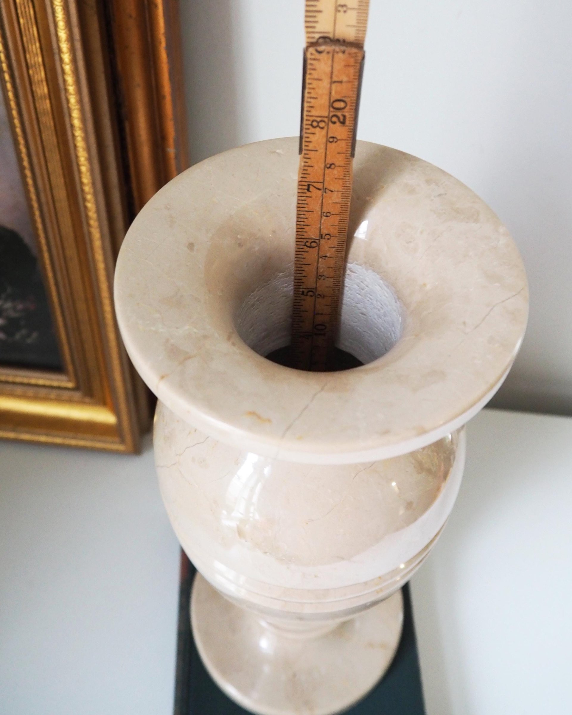 Vintage vase | Large marble vase | Vintage marble vase | Beige marble vase | Vintage vases | Vintage marble home decor