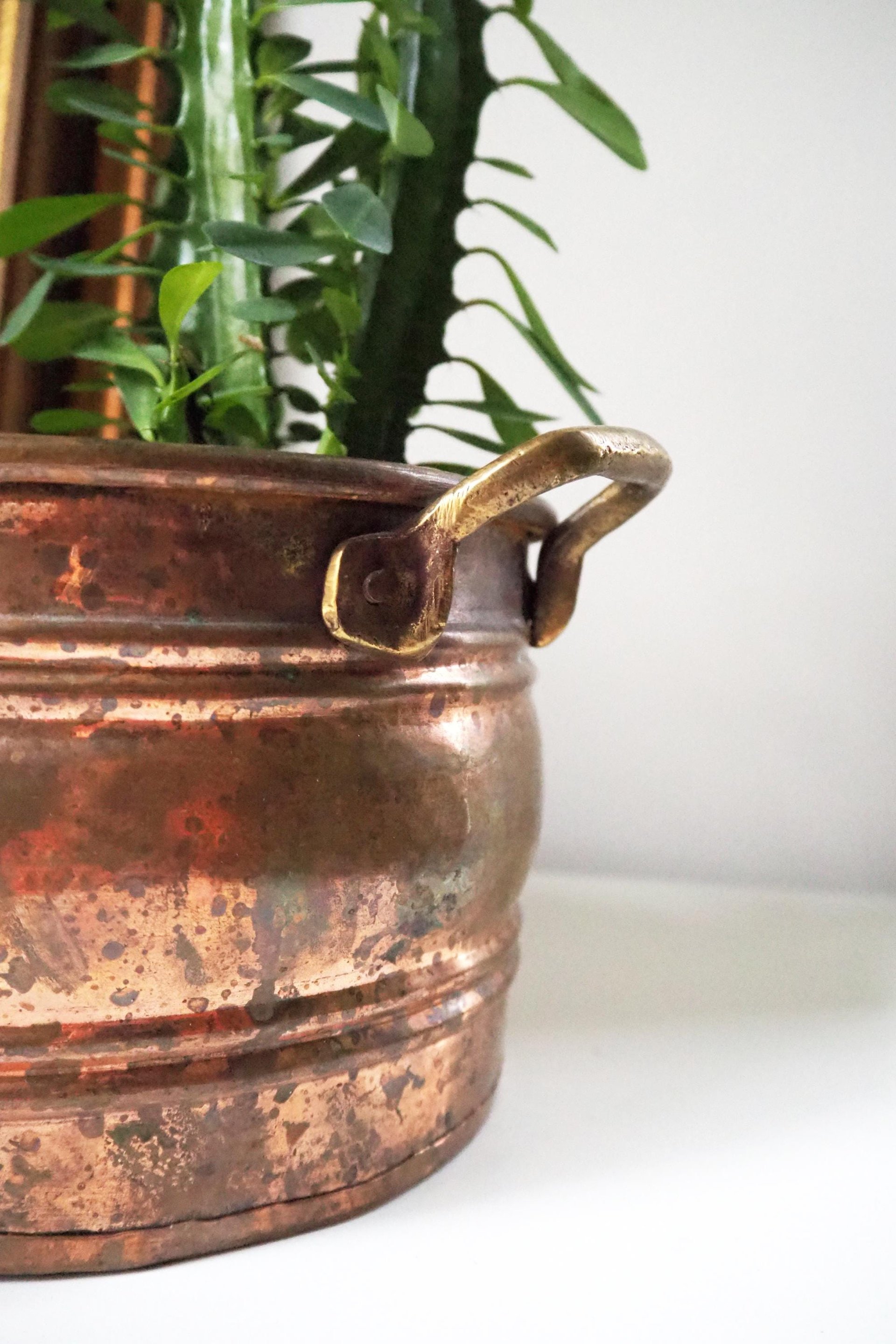 Vintage copper planter | Large copper planter | Oval copper planter | Vintage copper pot