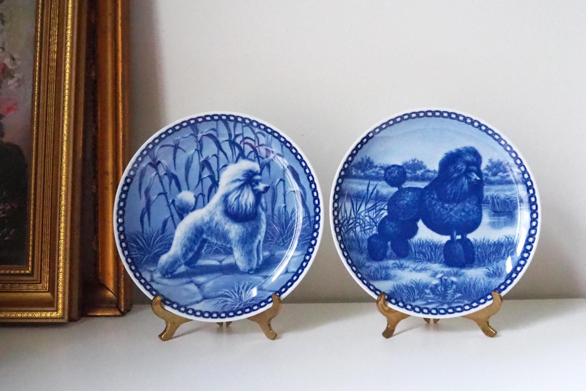 Vintage Tove Svendsen plates | Vintage poodle wall plates | Original Hundeplatte | Vintage decorative dog plates | Made in Denmark