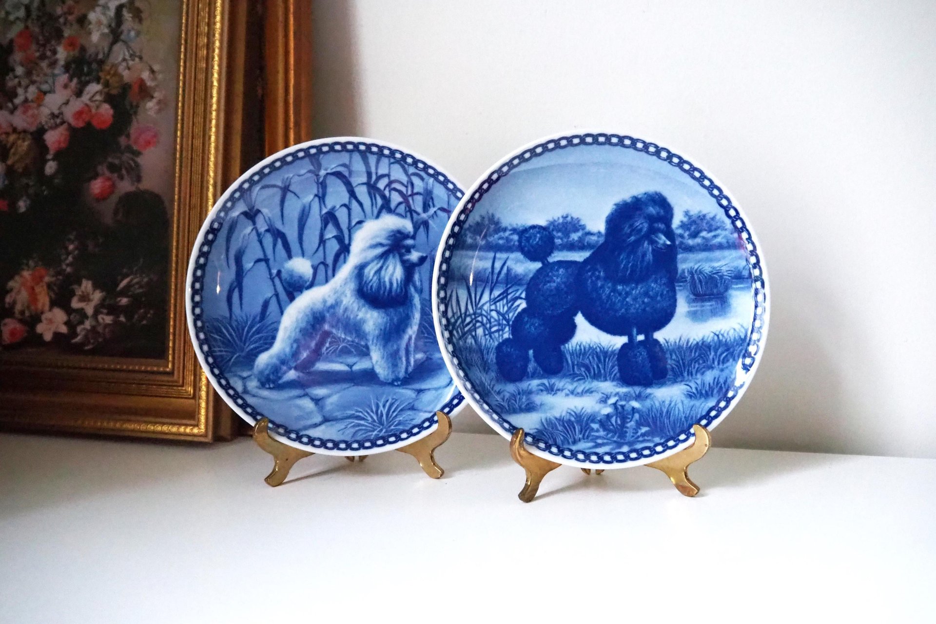 Vintage Tove Svendsen plates | Vintage poodle wall plates | Original Hundeplatte | Vintage decorative dog plates | Made in Denmark