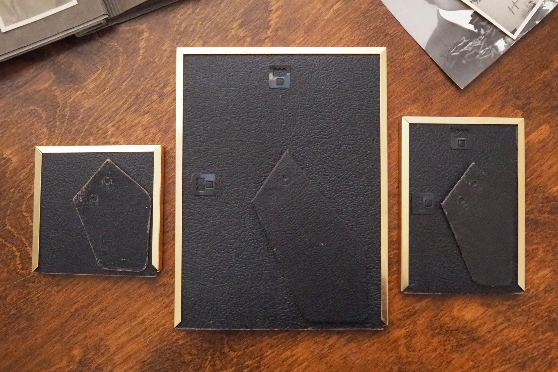 Set of three vintage photo frames | Vintage picture frames | Matching vintage frames | Vintage gold tone frame set | Vintage frame set