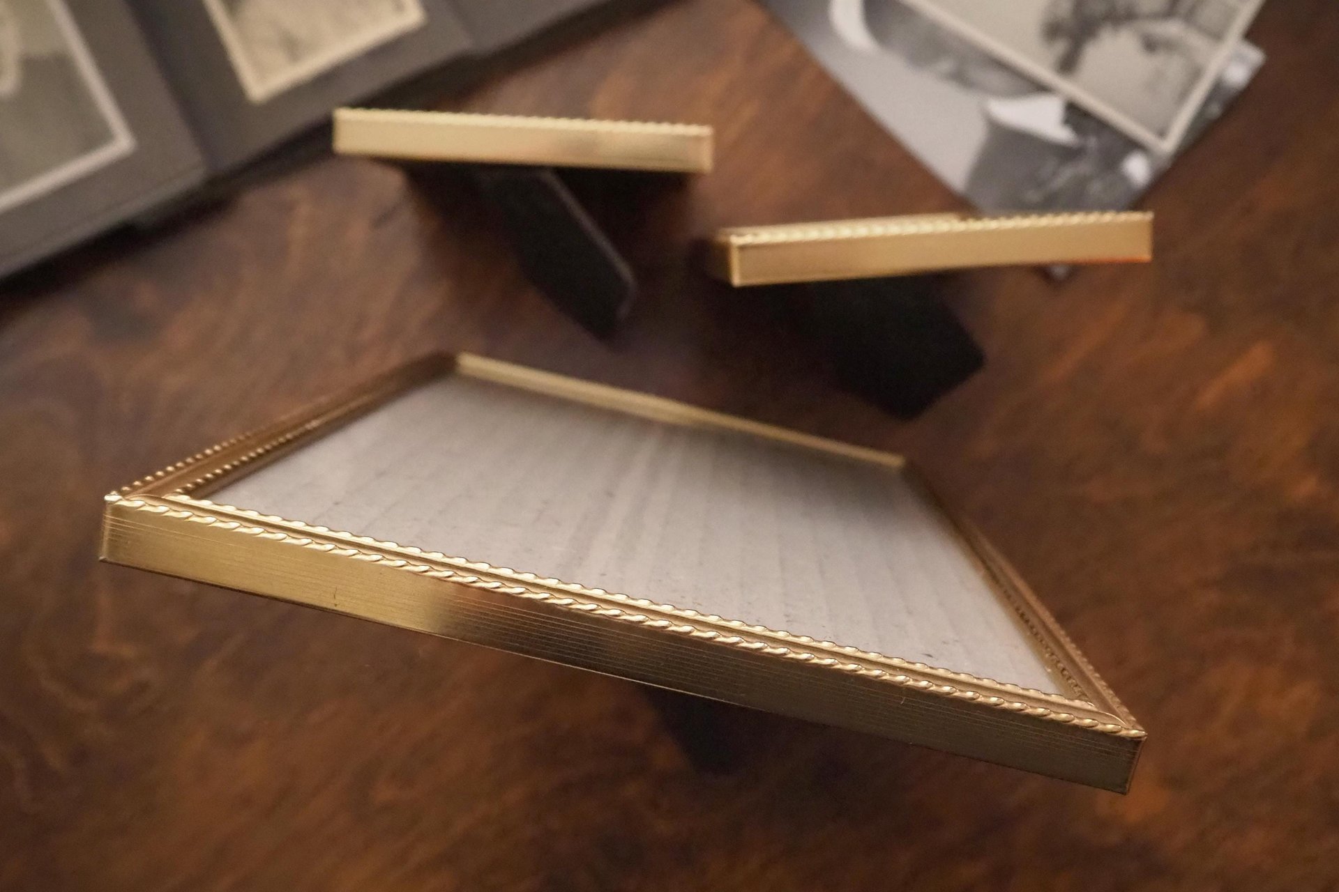 Set of three vintage photo frames | Vintage picture frames | Matching vintage frames | Vintage gold tone frame set | Vintage frame set