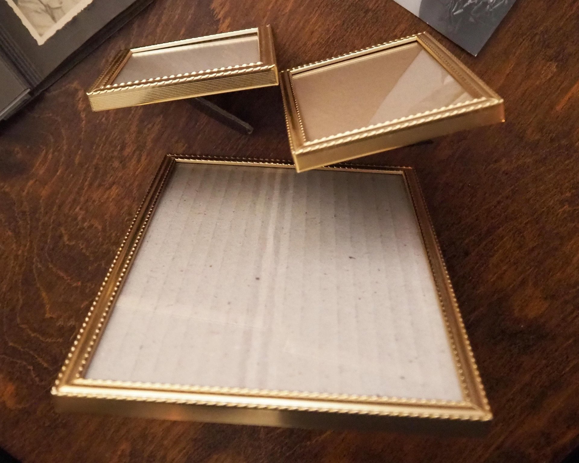 Set of three vintage photo frames | Vintage picture frames | Matching vintage frames | Vintage gold tone frame set | Vintage frame set