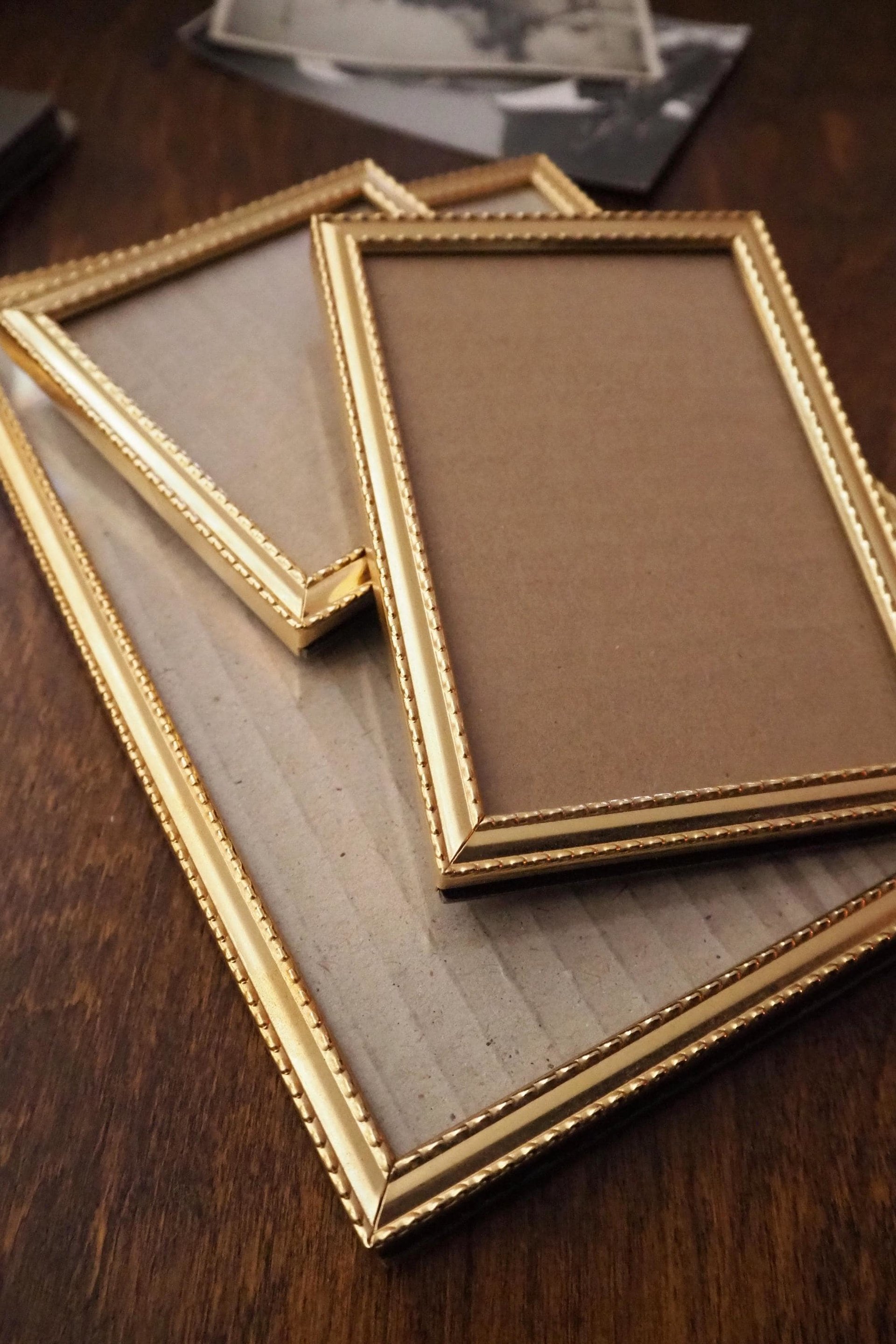 Set of three vintage photo frames | Vintage picture frames | Matching vintage frames | Vintage gold tone frame set | Vintage frame set