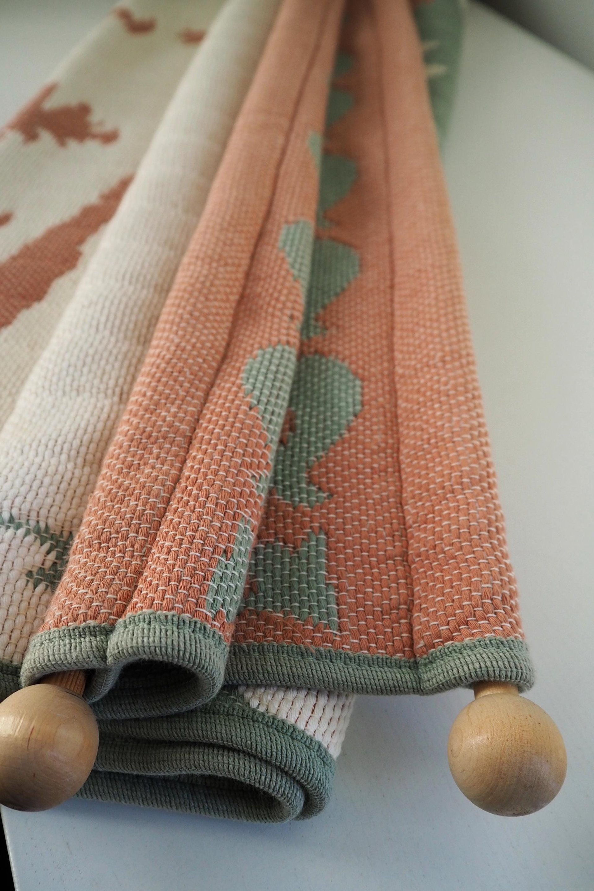 Vintage wall hanging | Large wall hanging | Vintage pink and mint green wall hanging | Scandinavian woven textile | Made in Finland