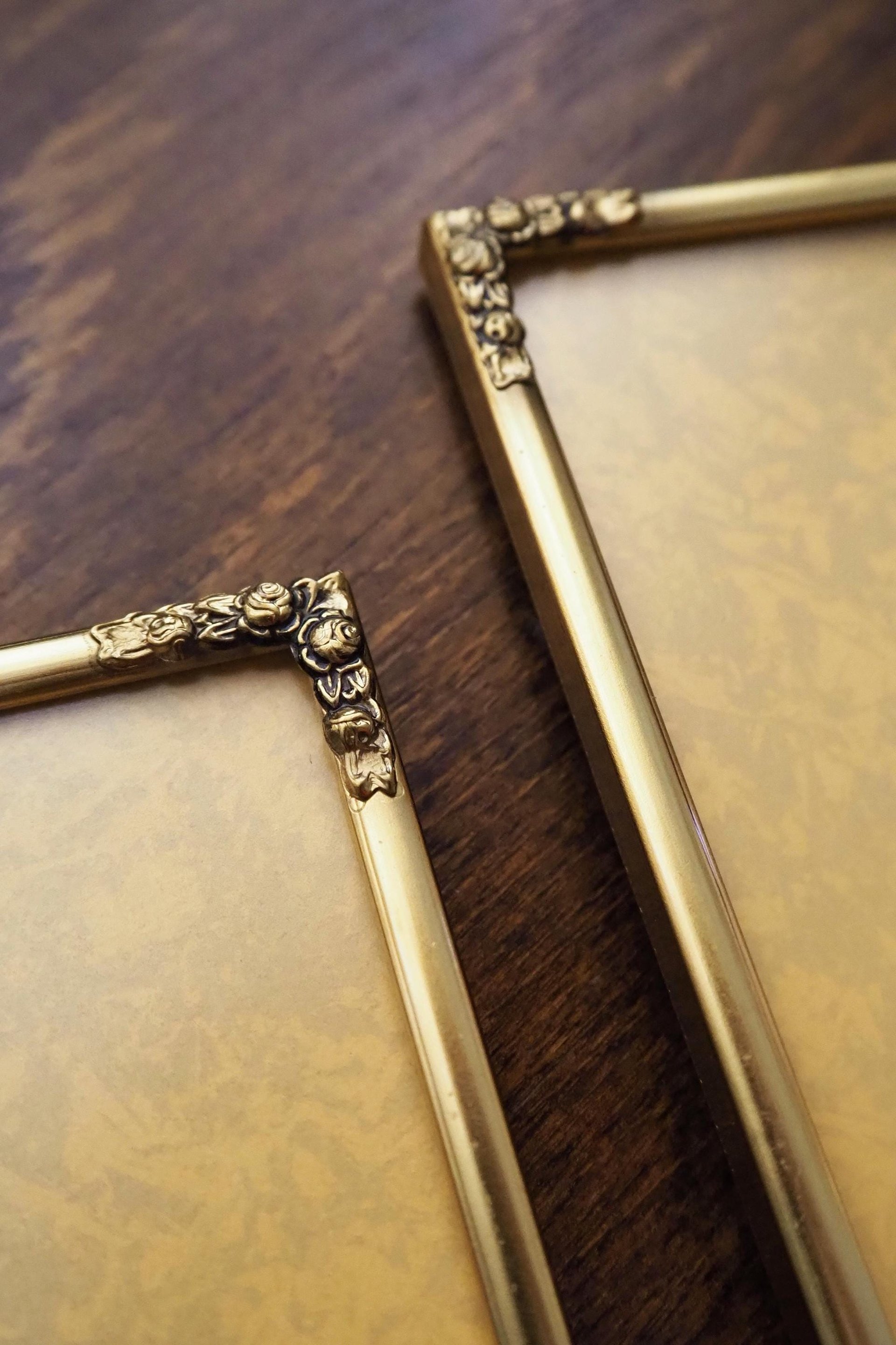 Set of two vintage photo frames | Vintage brass frames | Matching vintage frames | Vintage brass frame set | Vintage Jyden frames