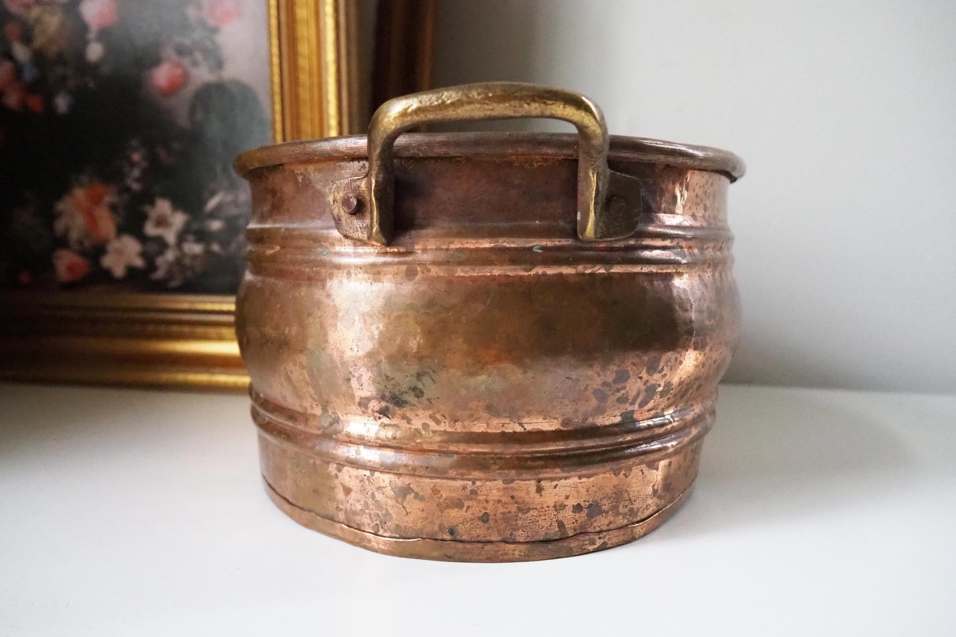 Vintage copper planter | Large copper planter | Oval copper planter | Vintage copper pot