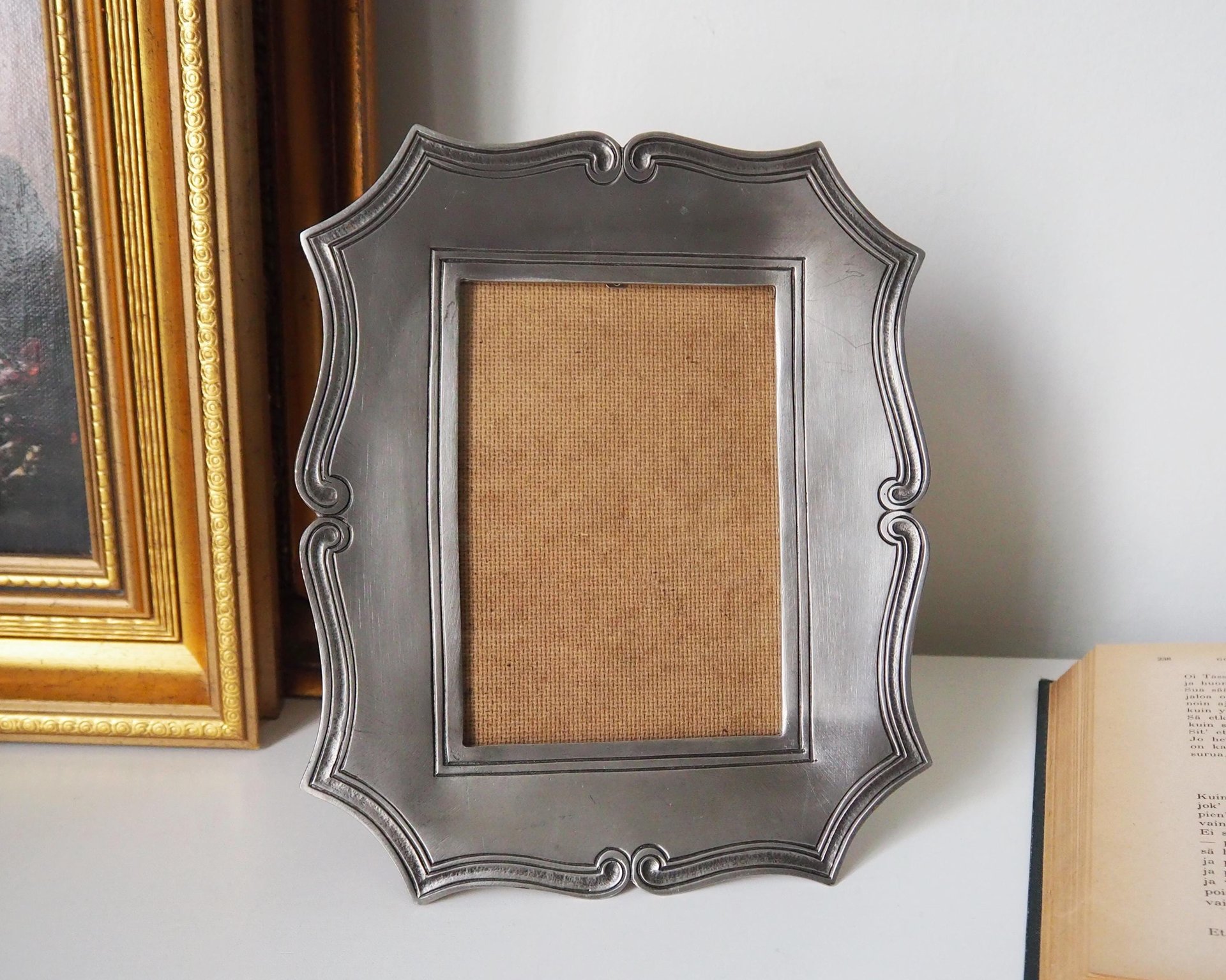 Vintage photo frame | Etain Fin frame | Vintage pewter photo frame | Vintage picture frame | Pewter picture frame | Etain Fin Zinn 95%