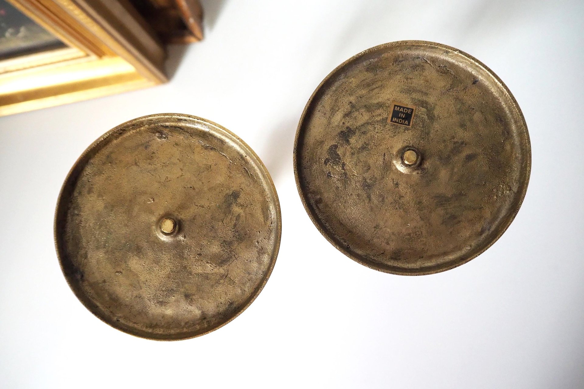 Vintage angel candlestick holders | Matching vintage candlestick holders | Brass candlestick holders | Angel brass candlestick holders