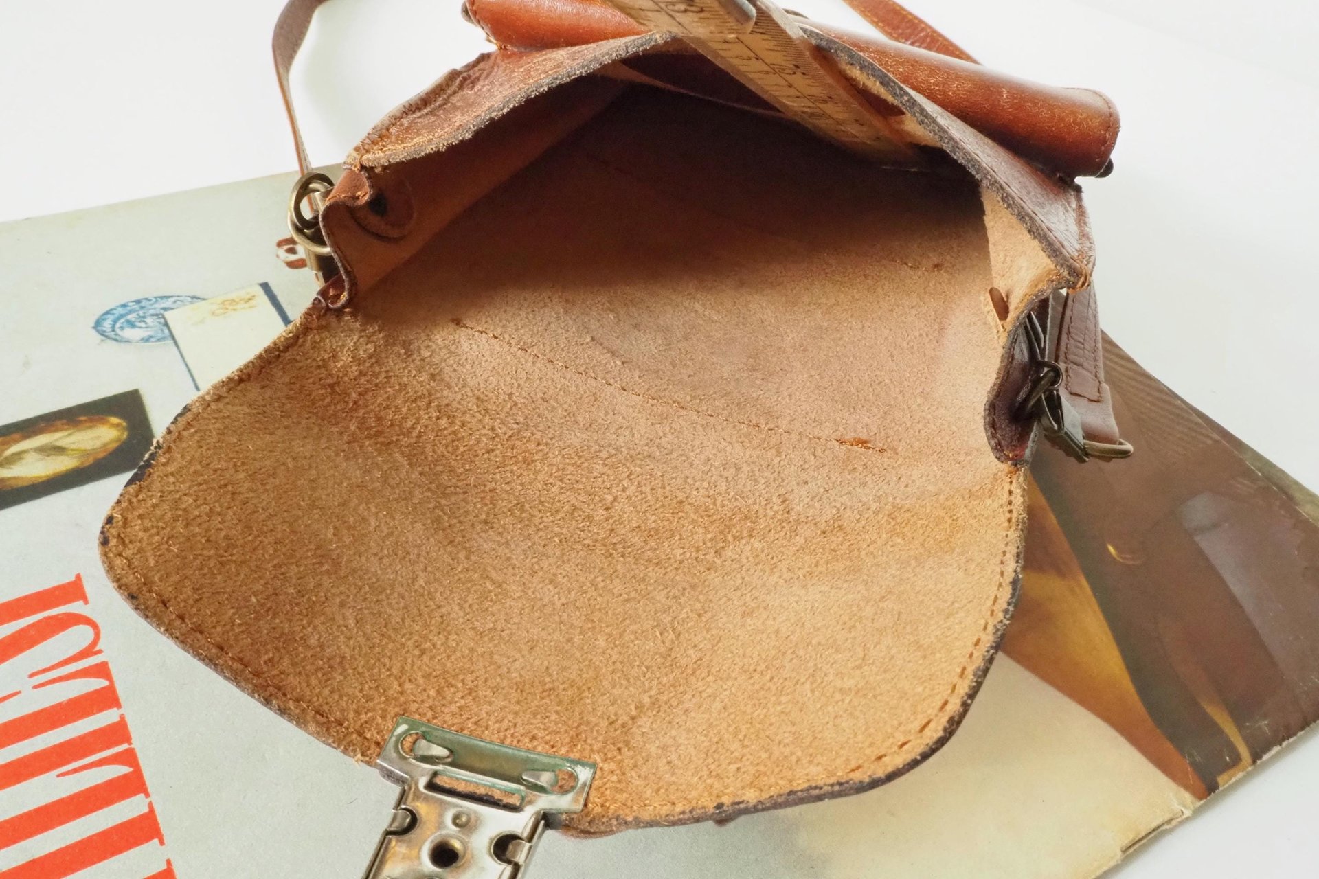 Vintage leather bag | Three Bags leather bag | Brown purse bag | Vintage leather crossbody bag | Vintage belt bag | Made in Finland
