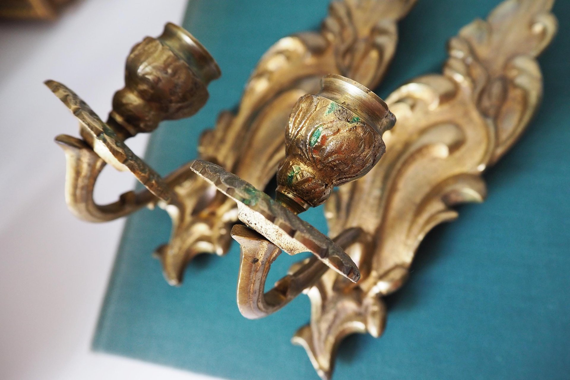 Pair of vintage candle sconces | Vintage wall sconces | Vintage candle sconces | Wall candle sconce pair