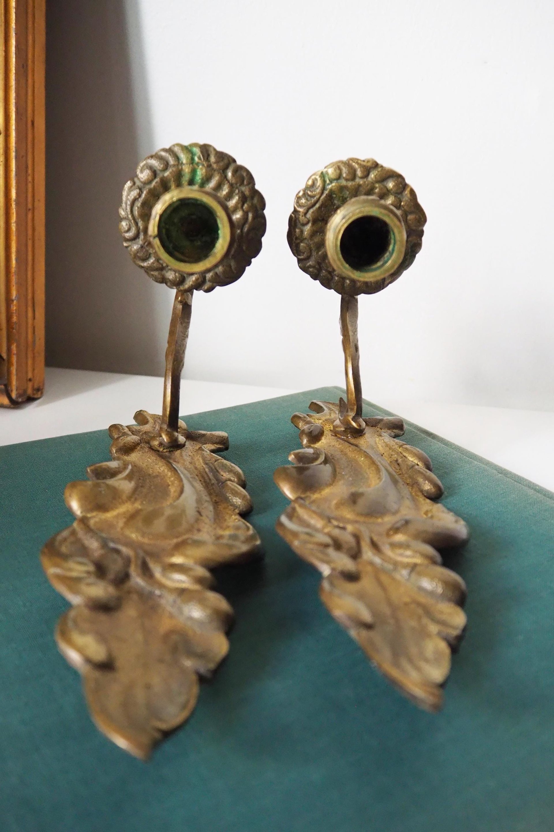 Pair of vintage candle sconces | Vintage wall sconces | Vintage candle sconces | Wall candle sconce pair