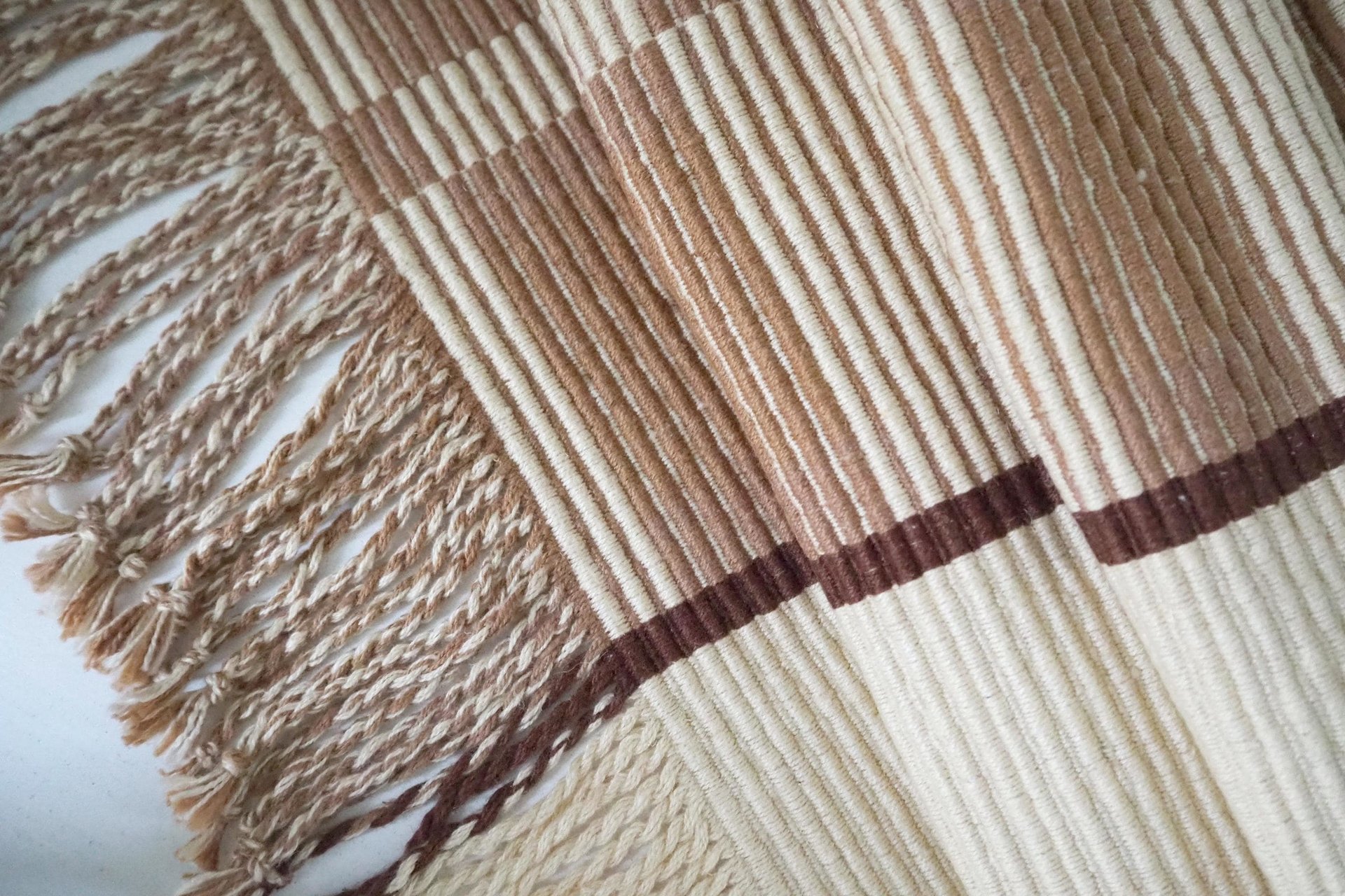 Vintage wall hanging | Large wall hanging | Scandinavian woven textile | Brown and beige wall hanging
