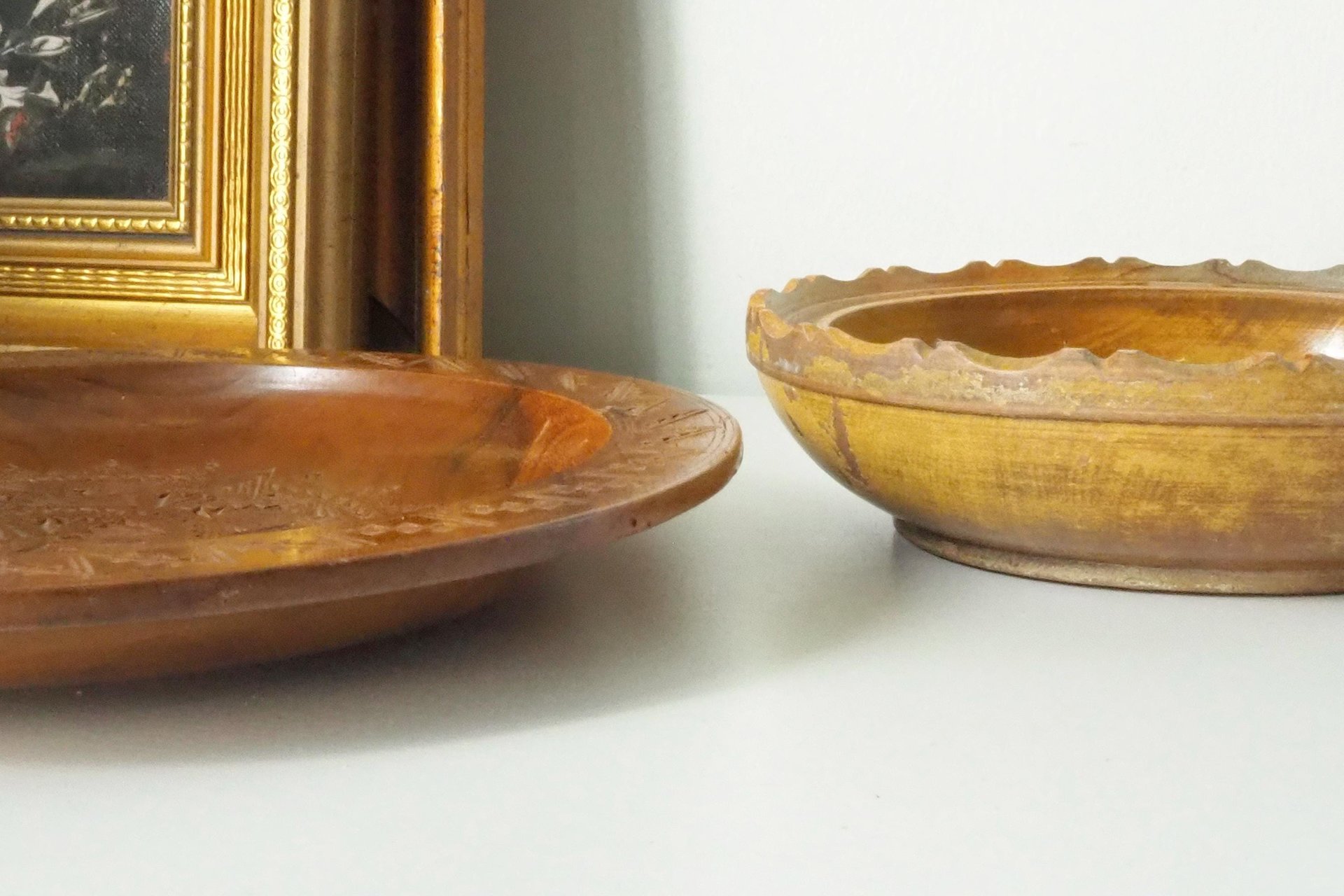 Vintage wooden bowls | Hand carved wooden plates | Ornamented wooden bowls | Handmade vintage wood bowls | Vintage wood bowls