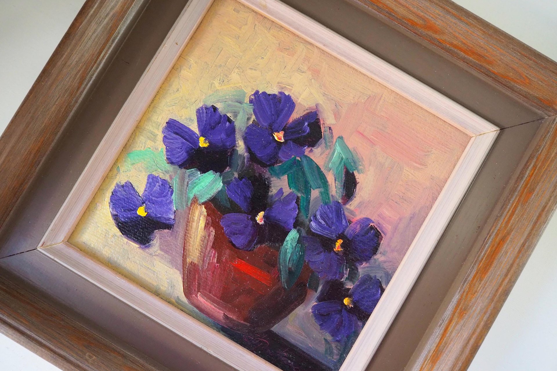 Vintage painting | Vintage flower painting | Finnish floral wall art | Framed vintage art | Small vintage painting | Vintage wall art