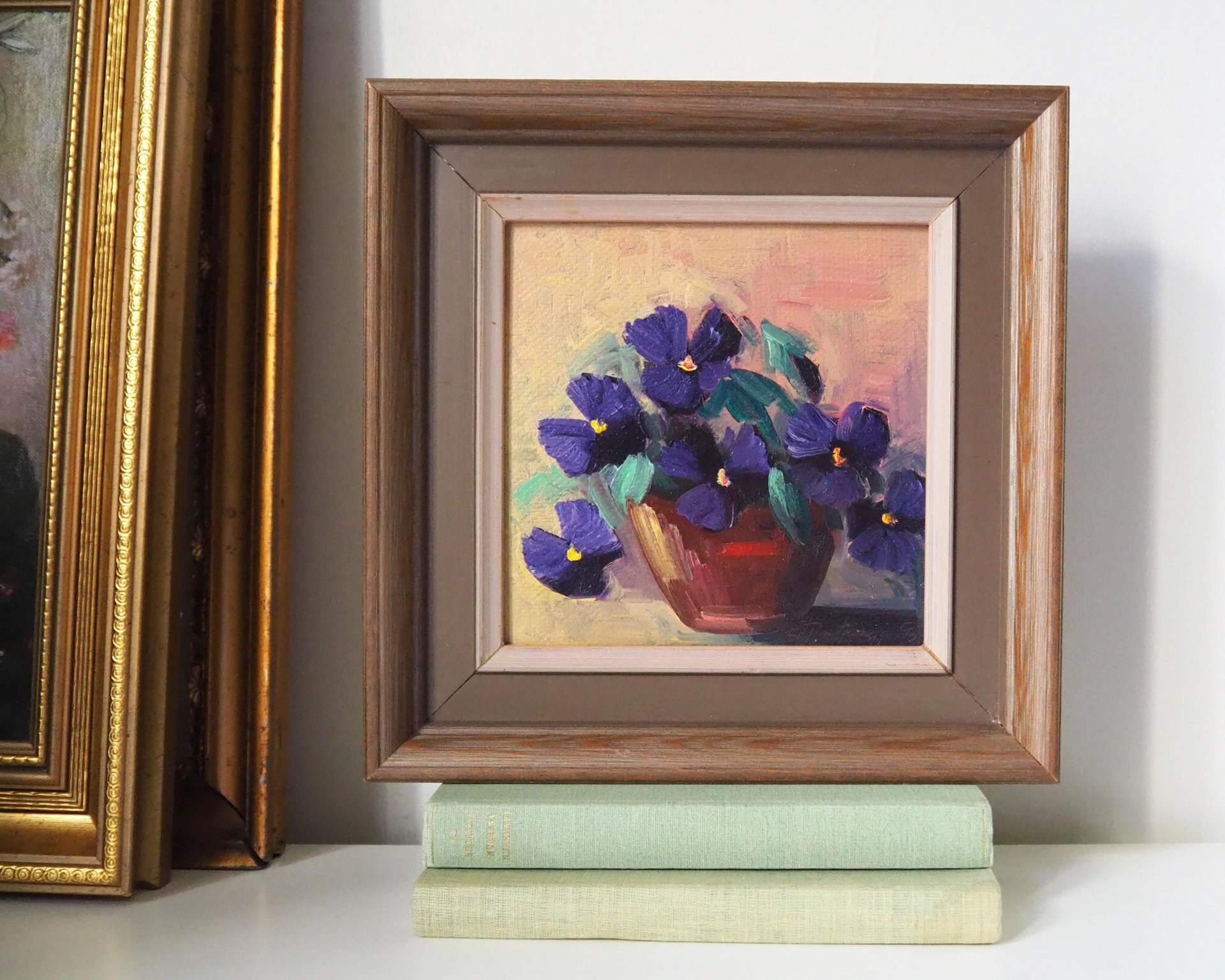 Vintage painting | Vintage flower painting | Finnish floral wall art | Framed vintage art | Small vintage painting | Vintage wall art
