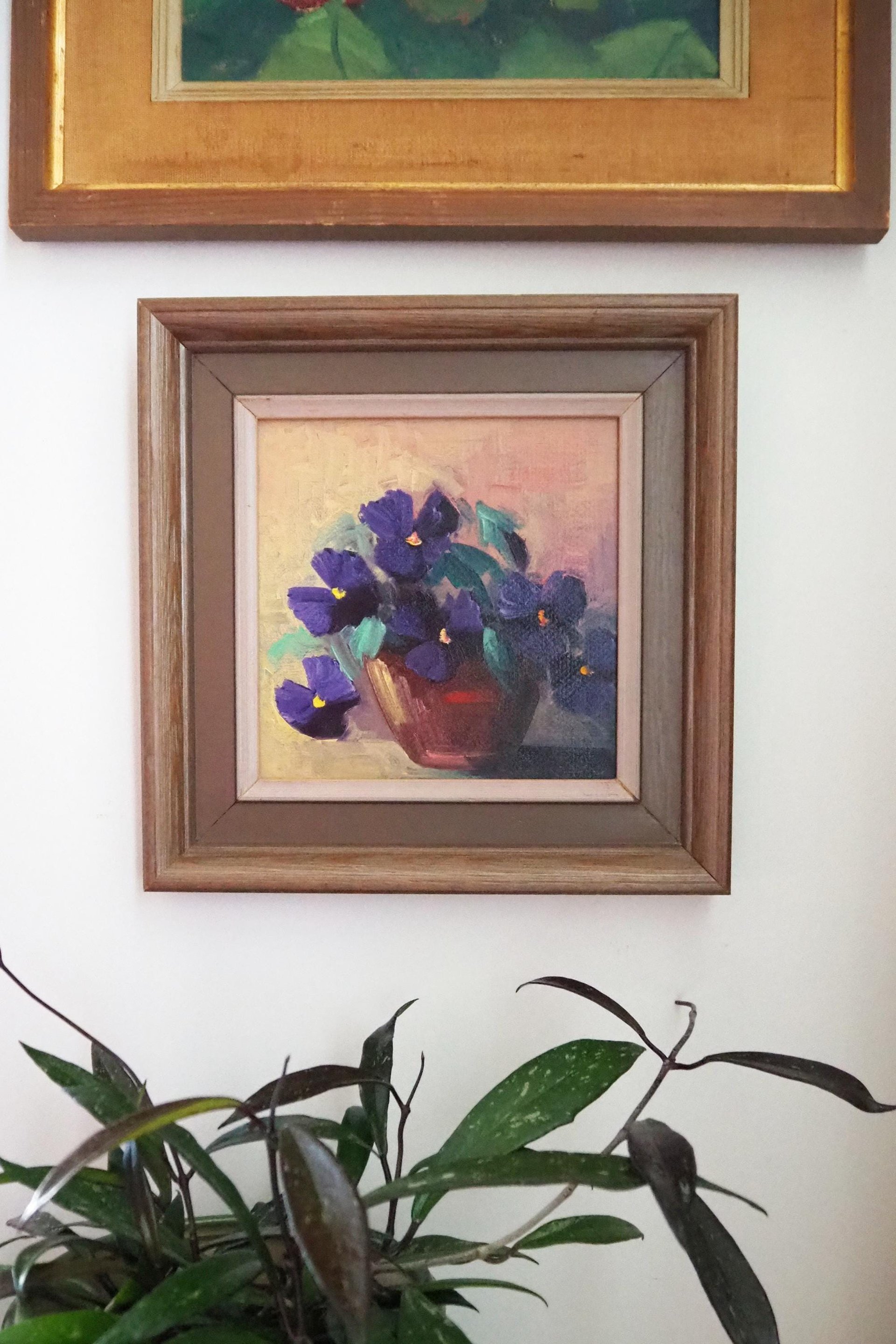 Vintage painting | Vintage flower painting | Finnish floral wall art | Framed vintage art | Small vintage painting | Vintage wall art