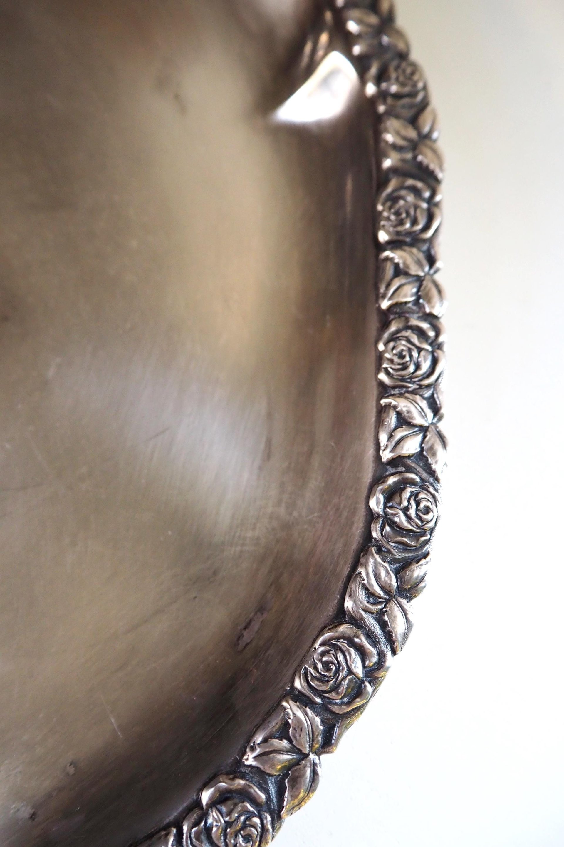 Vintage alpacca silver tray | Oval vintage tray | Large vintage serving tray | Alpacca silver serving platter | Oval silver tray