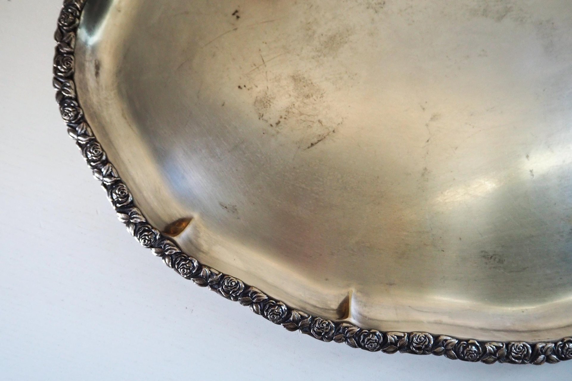 Vintage alpacca silver tray | Oval vintage tray | Large vintage serving tray | Alpacca silver serving platter | Oval silver tray
