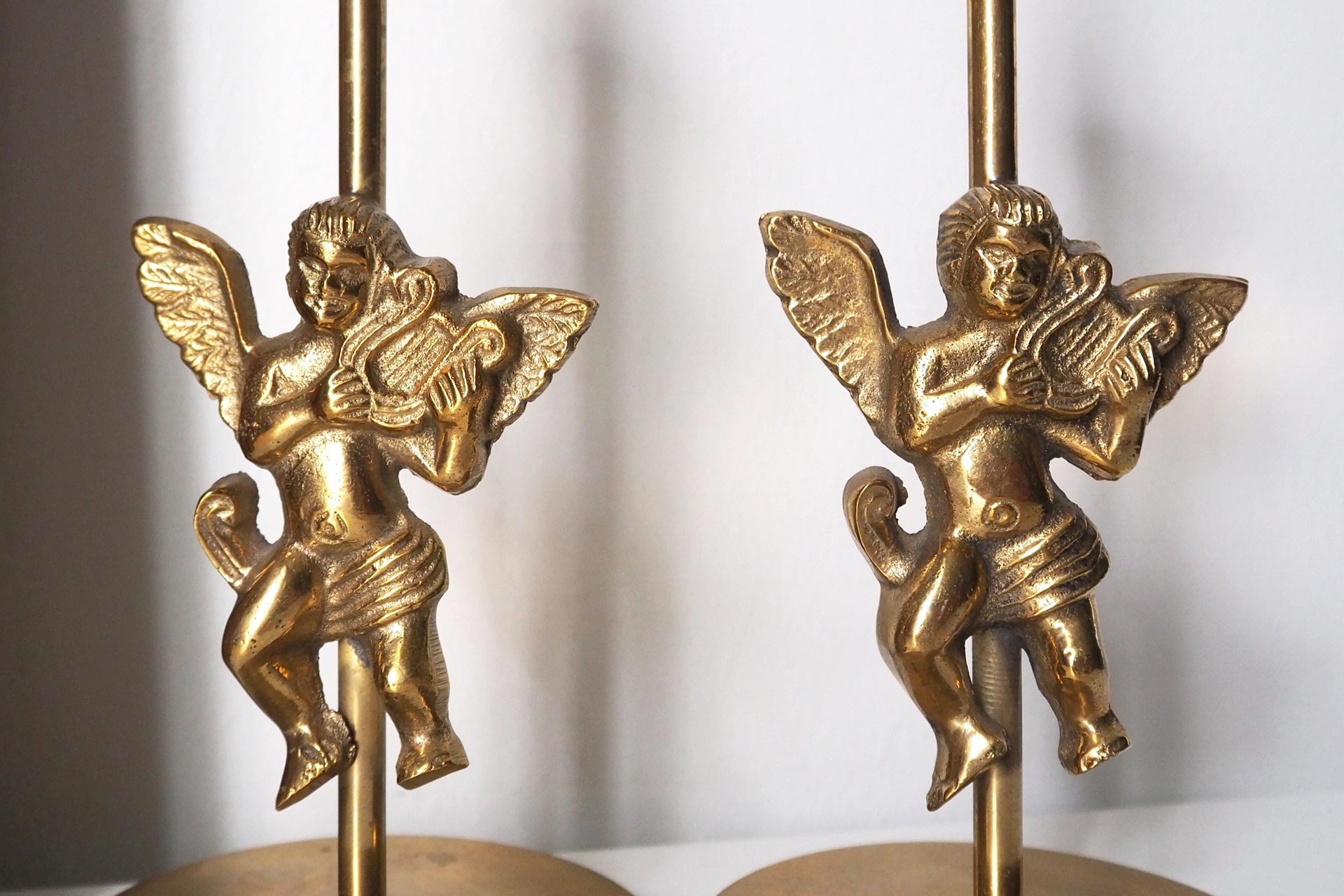Vintage angel candlestick holders | Matching vintage candlestick holders | Brass candlestick holders | Angel brass candlestick holders