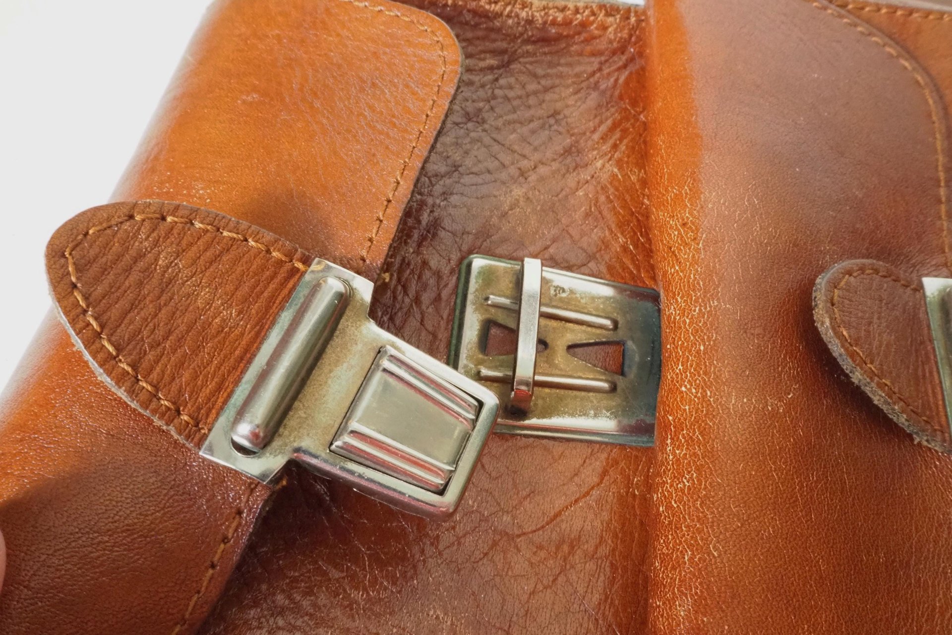 Vintage leather bag | Three Bags leather bag | Brown purse bag | Vintage leather crossbody bag | Vintage belt bag | Made in Finland