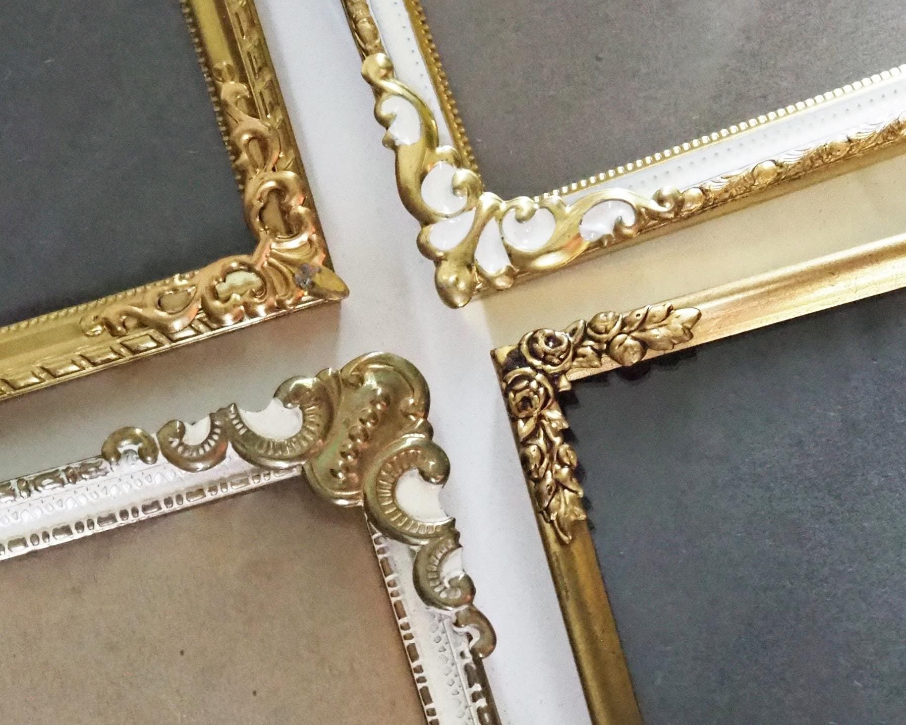 Set of four vintage photo frames | Set of four mismatched vintage frames | Vintage brass picture frames | Vintage brass frame set