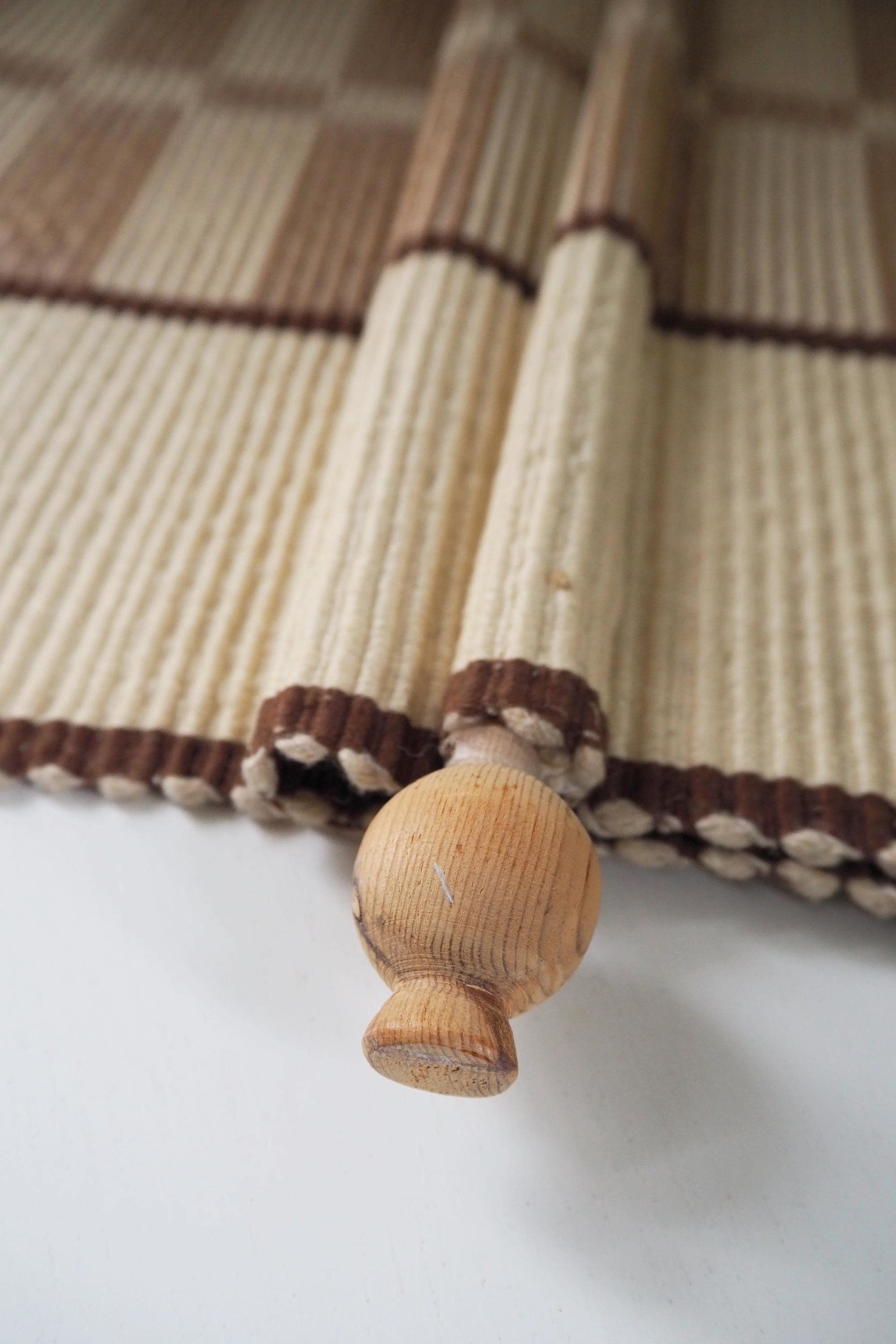 Vintage wall hanging | Large wall hanging | Scandinavian woven textile | Brown and beige wall hanging