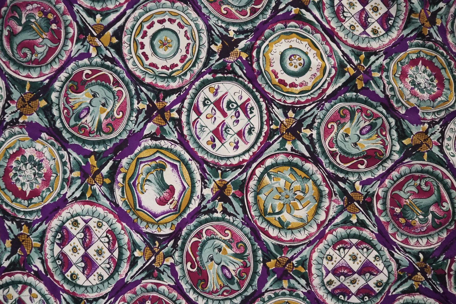 Vintage silk scarf | Purple silk scarf | Large vintage silk scarf | Made in Finland | Finnish silk scarf | Purple scarf